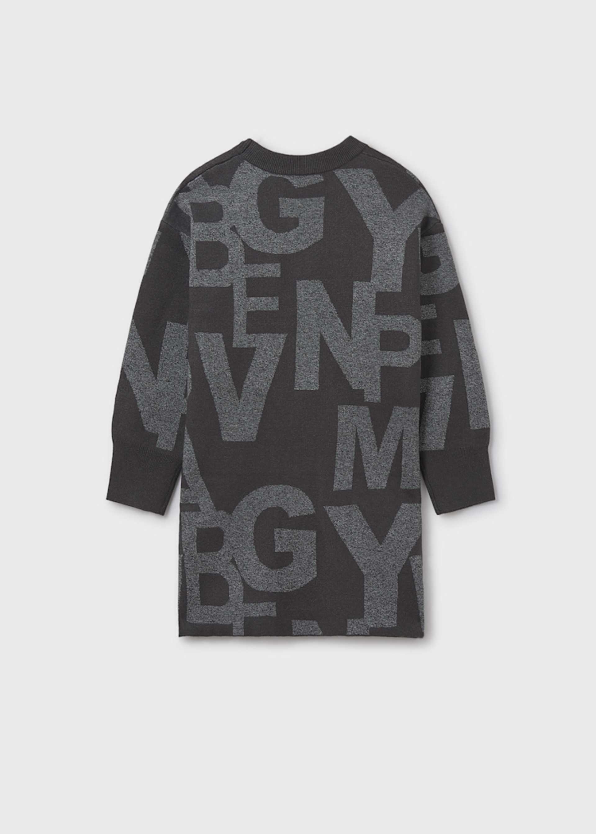 Vestito jacquard lettere ragazza