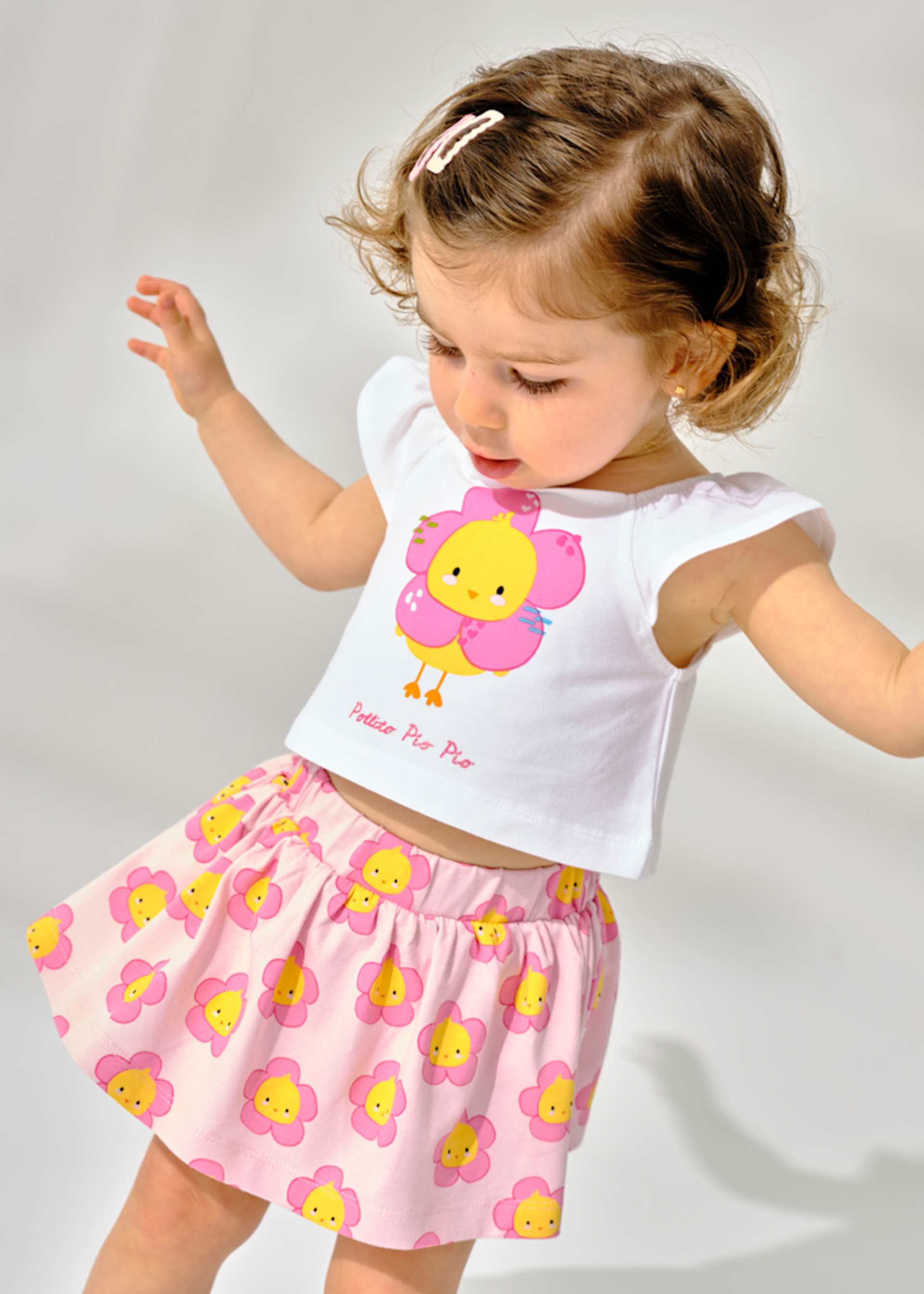 Baby print skirt set