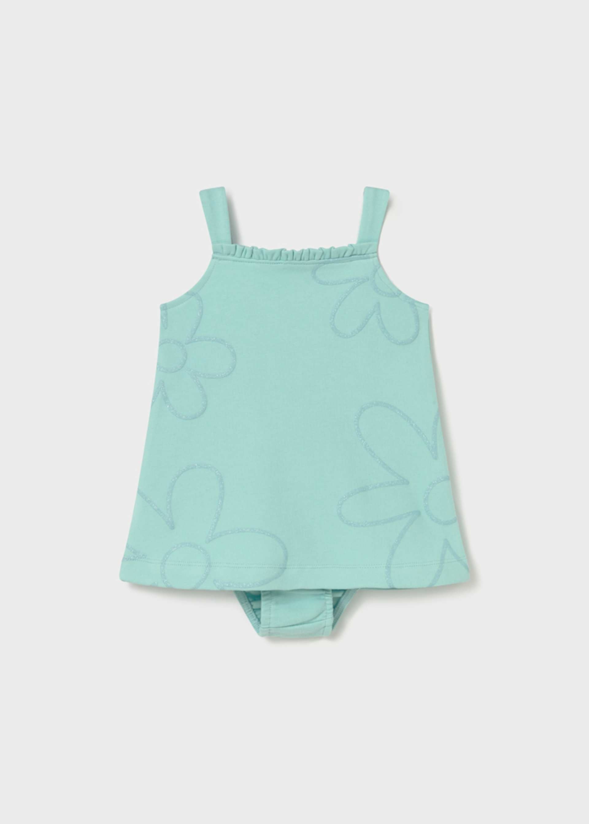 Baby glitter print dress with nappy cover