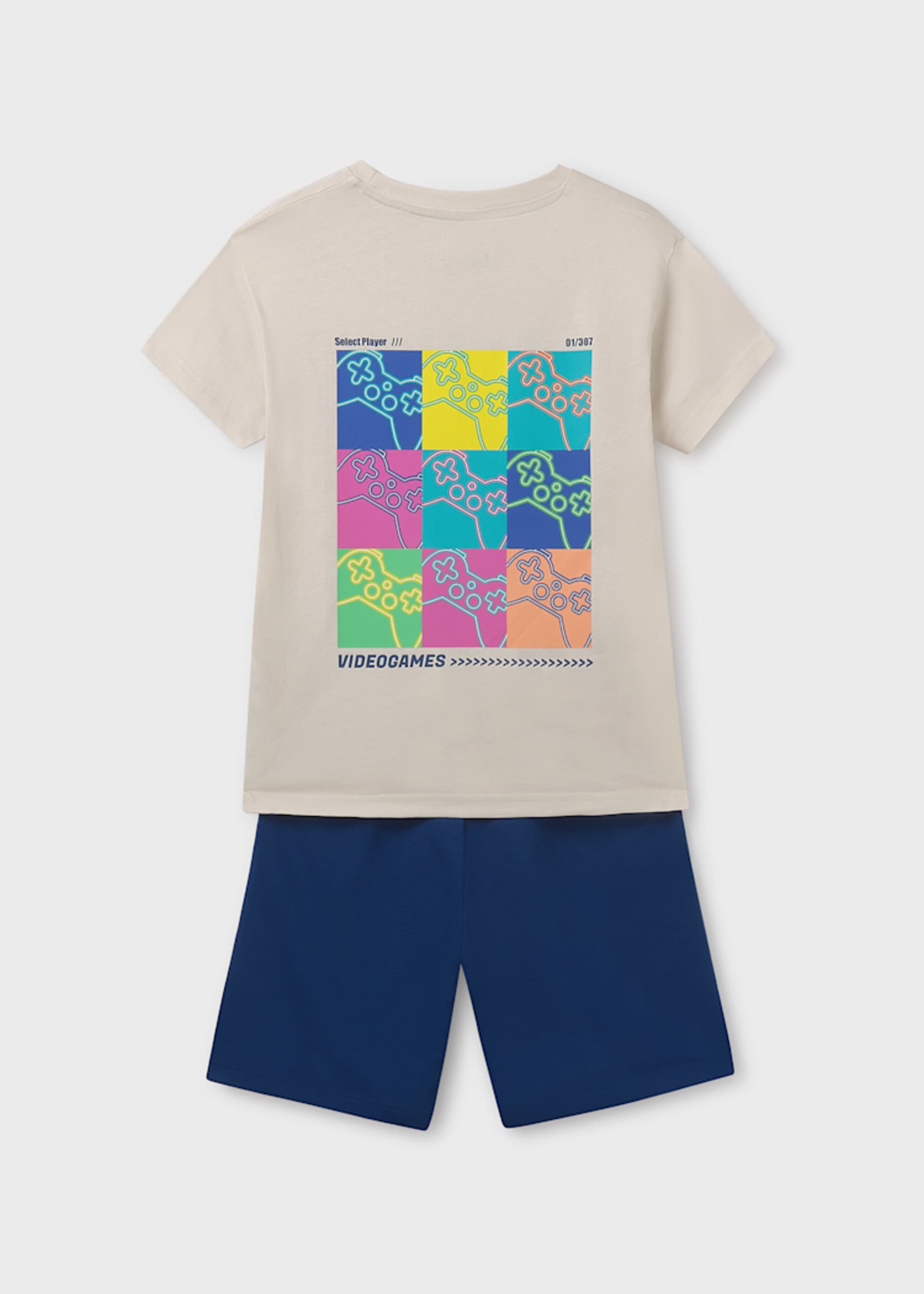 Conjunto malha print costas rapaz