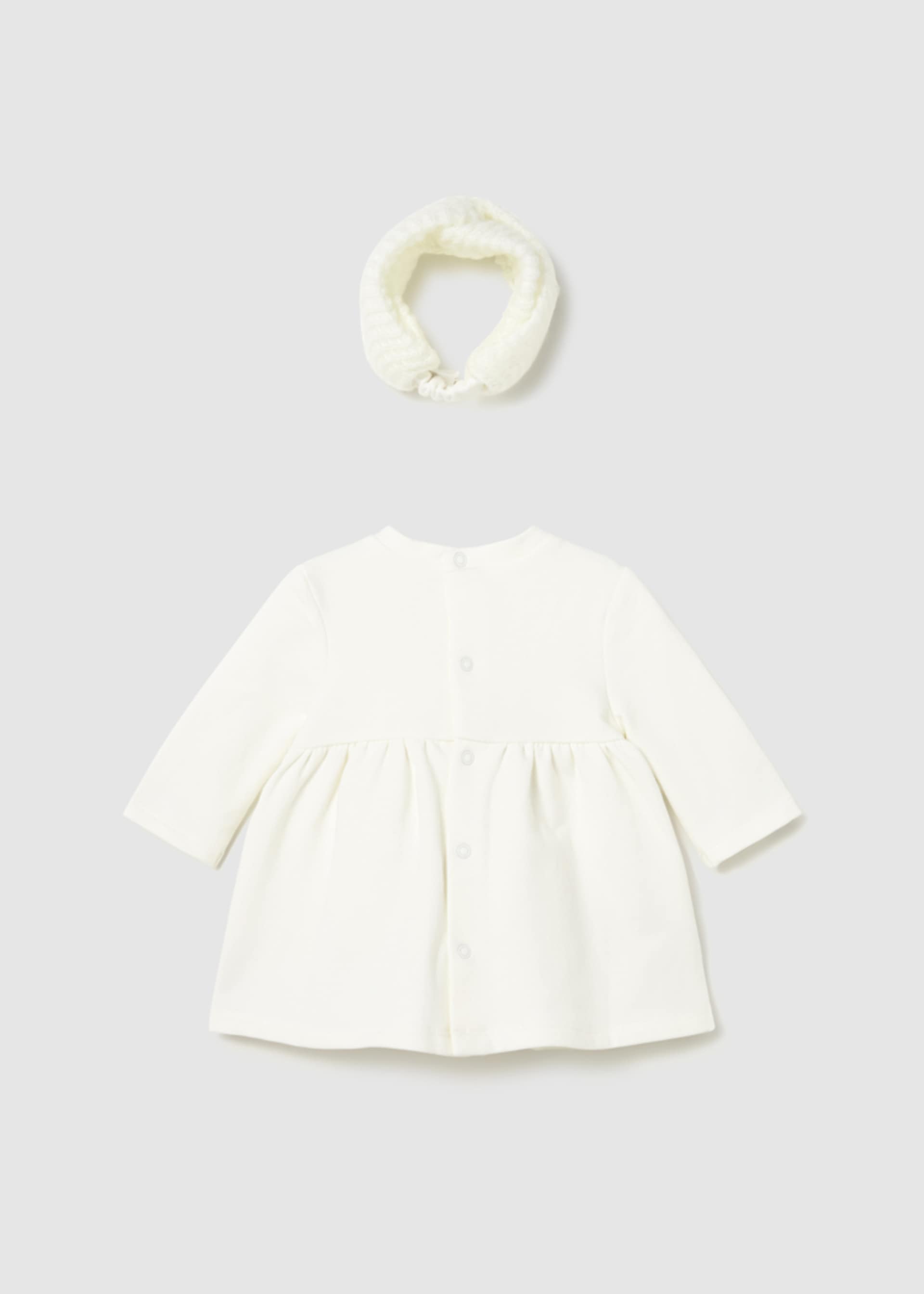 Vestito felpa con fascia neonata