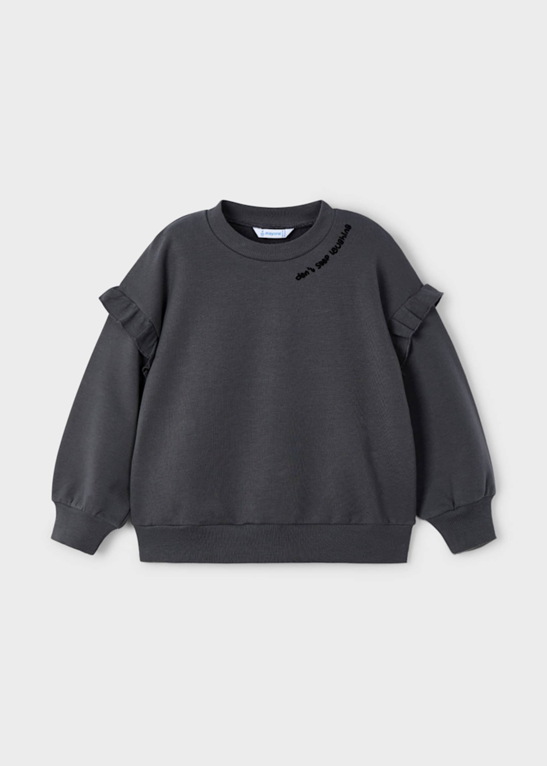 Girl Sweatshirt with Ruffled Sleeves