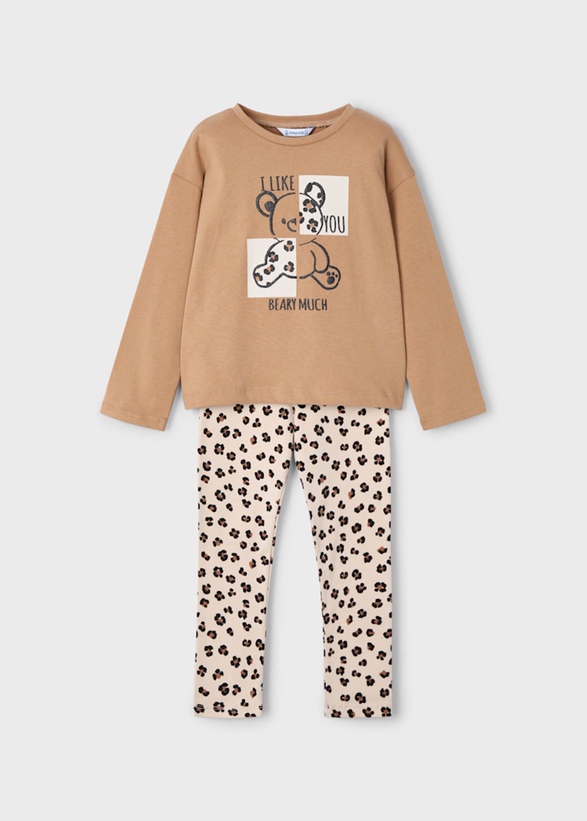 Completo leggings stampato e maglietta bambina