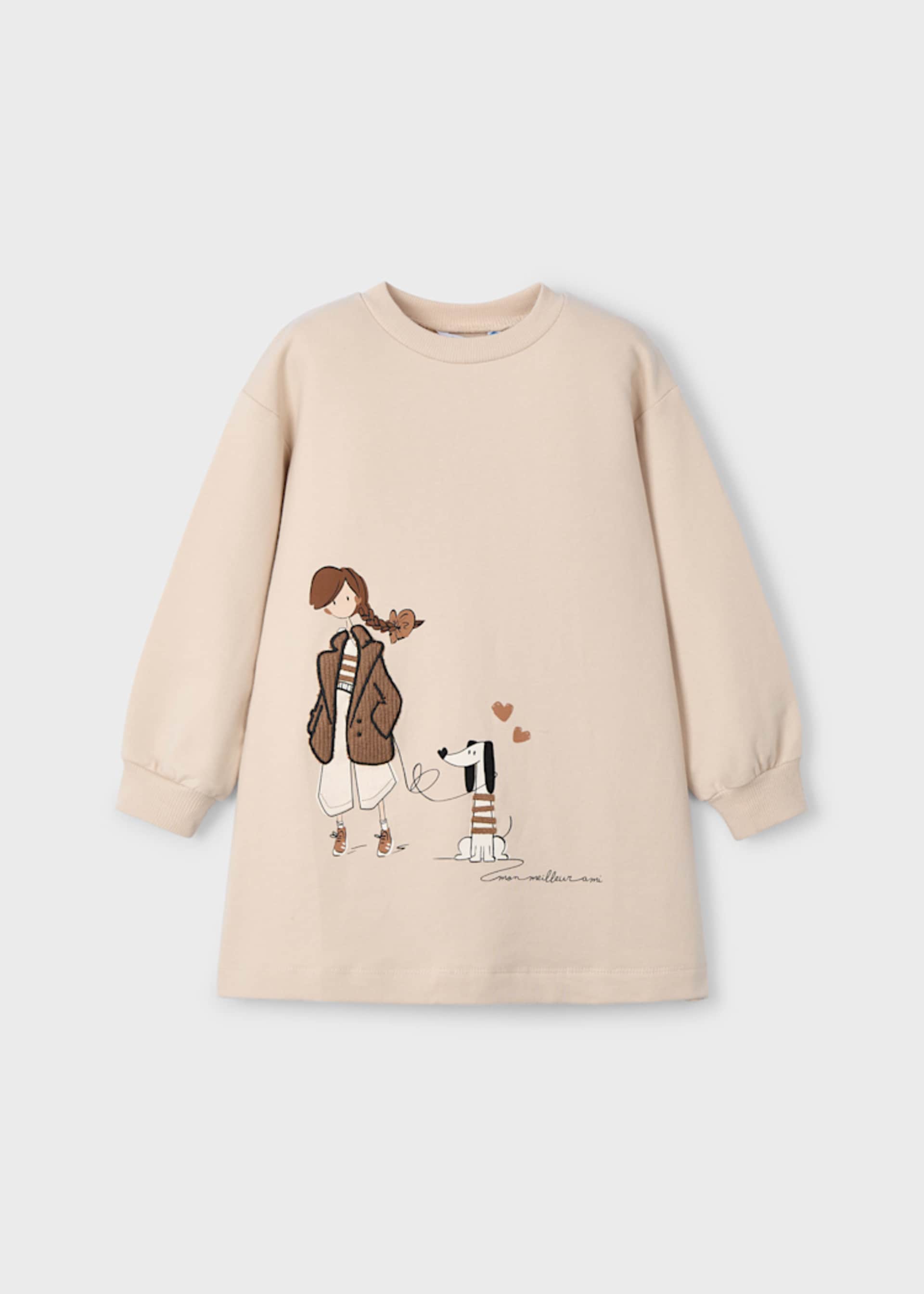 Girl Printed Fleece Dress