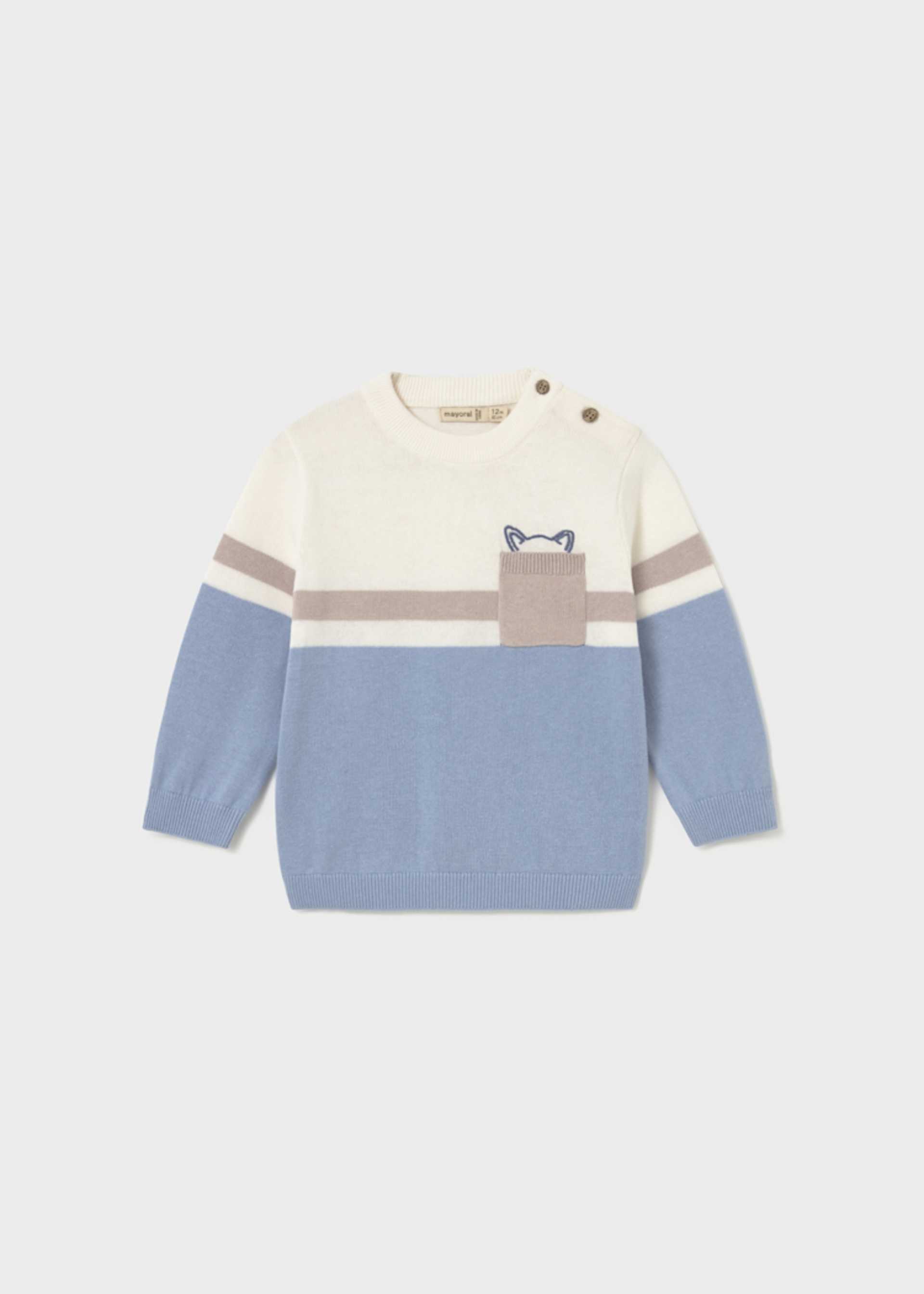 Baby contrast jumper with pocket