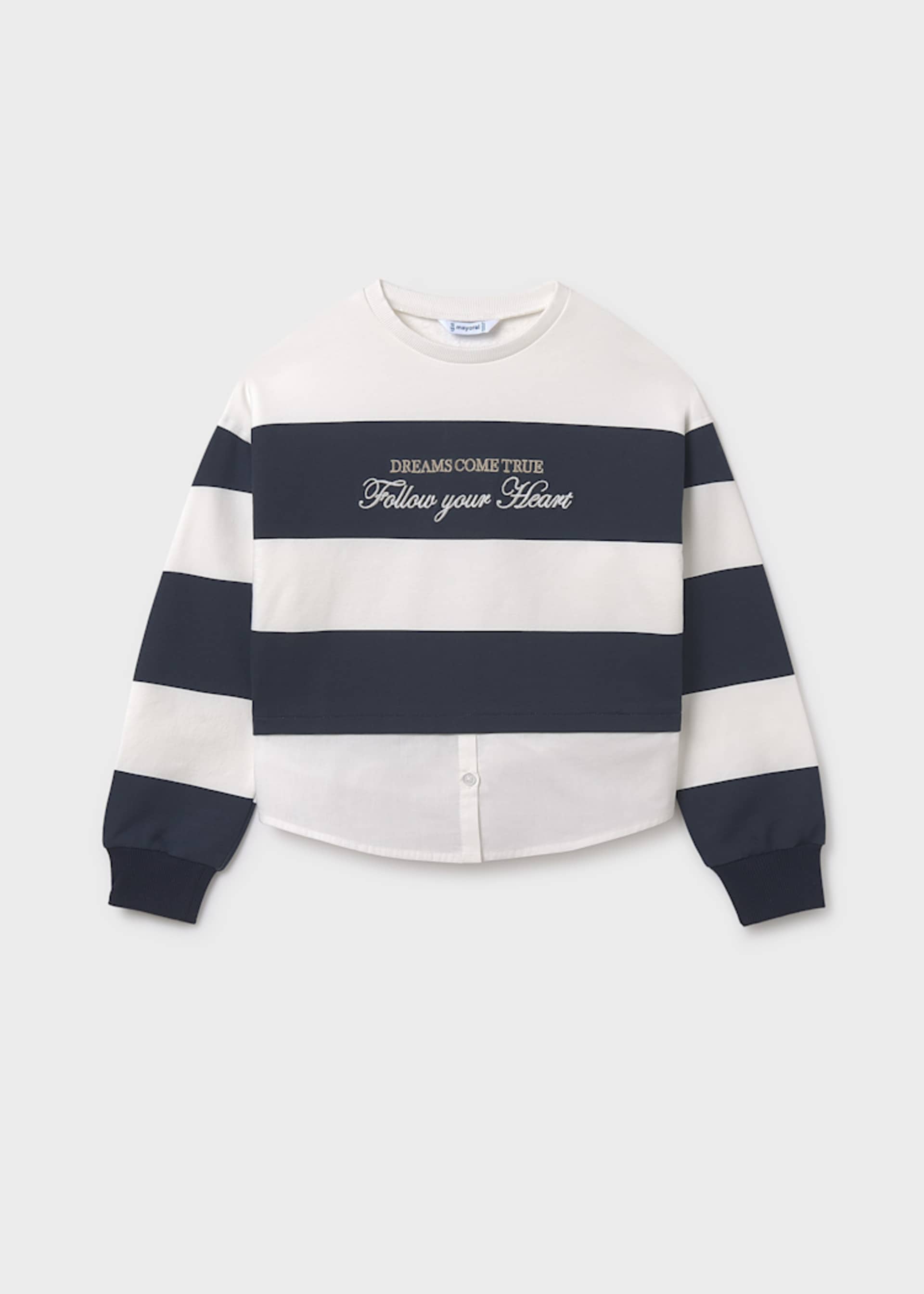 Sweat efeito camisa rapariga Sweat efeito camisa rapariga