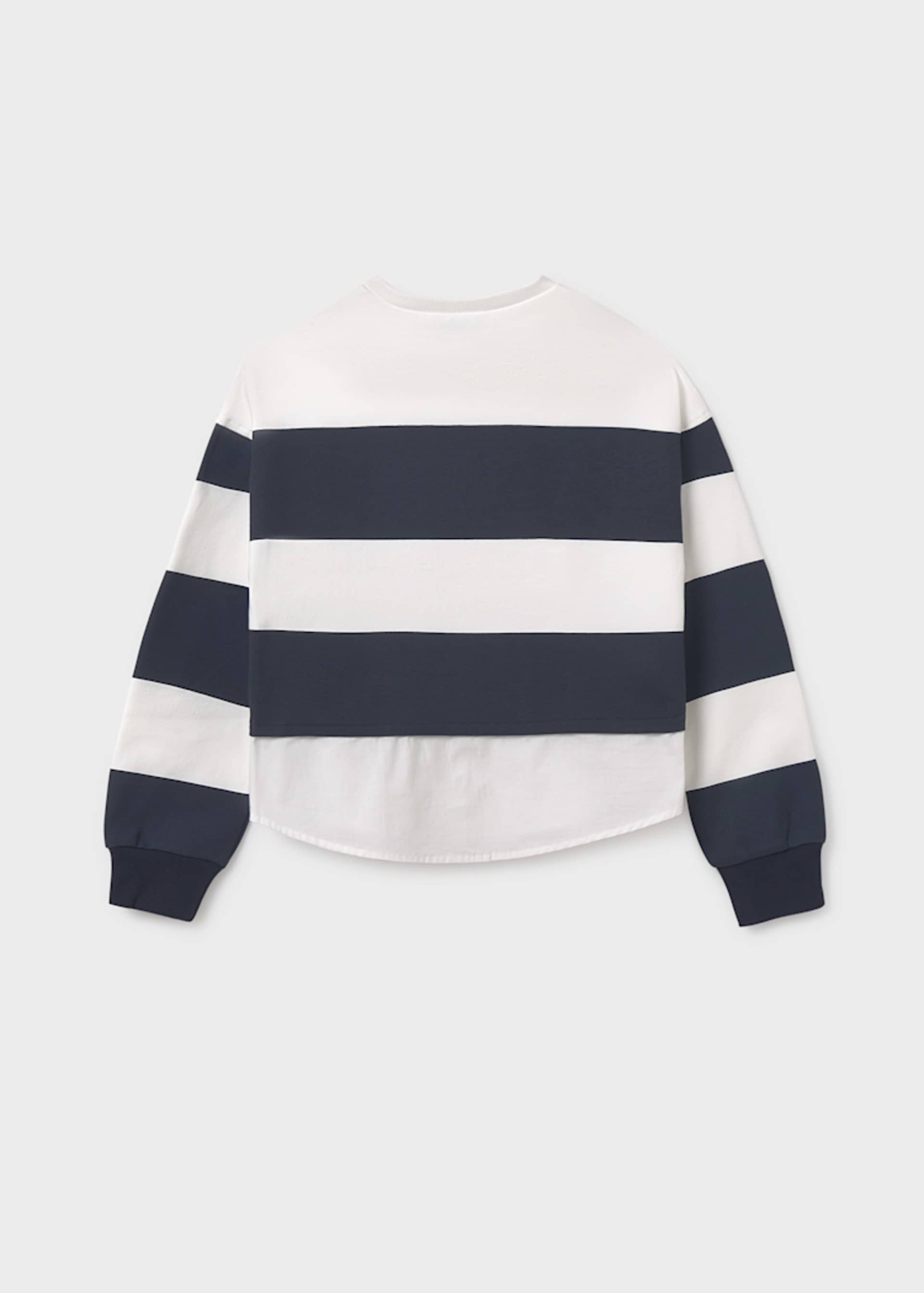 Sweatshirt Blockstreifen Hemdeffekt Teenager Mädchen