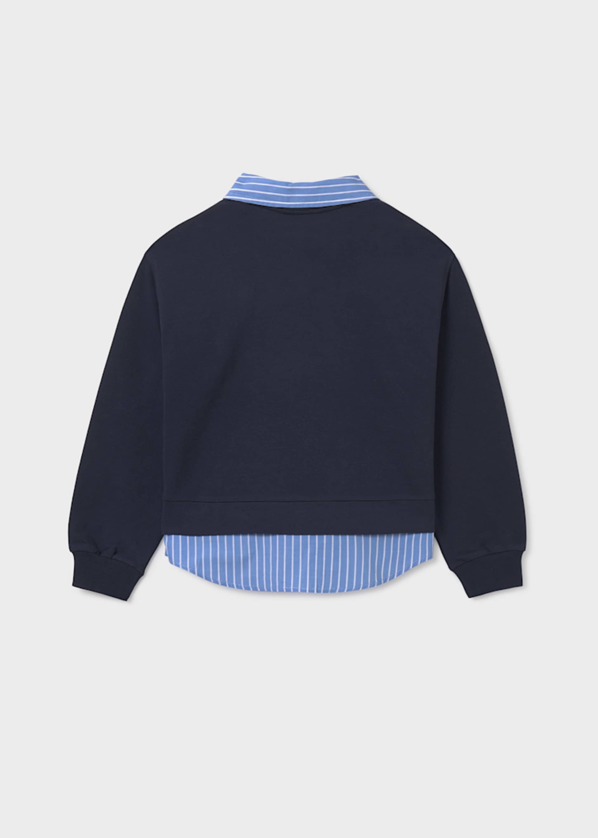 Sweat combiné chemise rayée fille