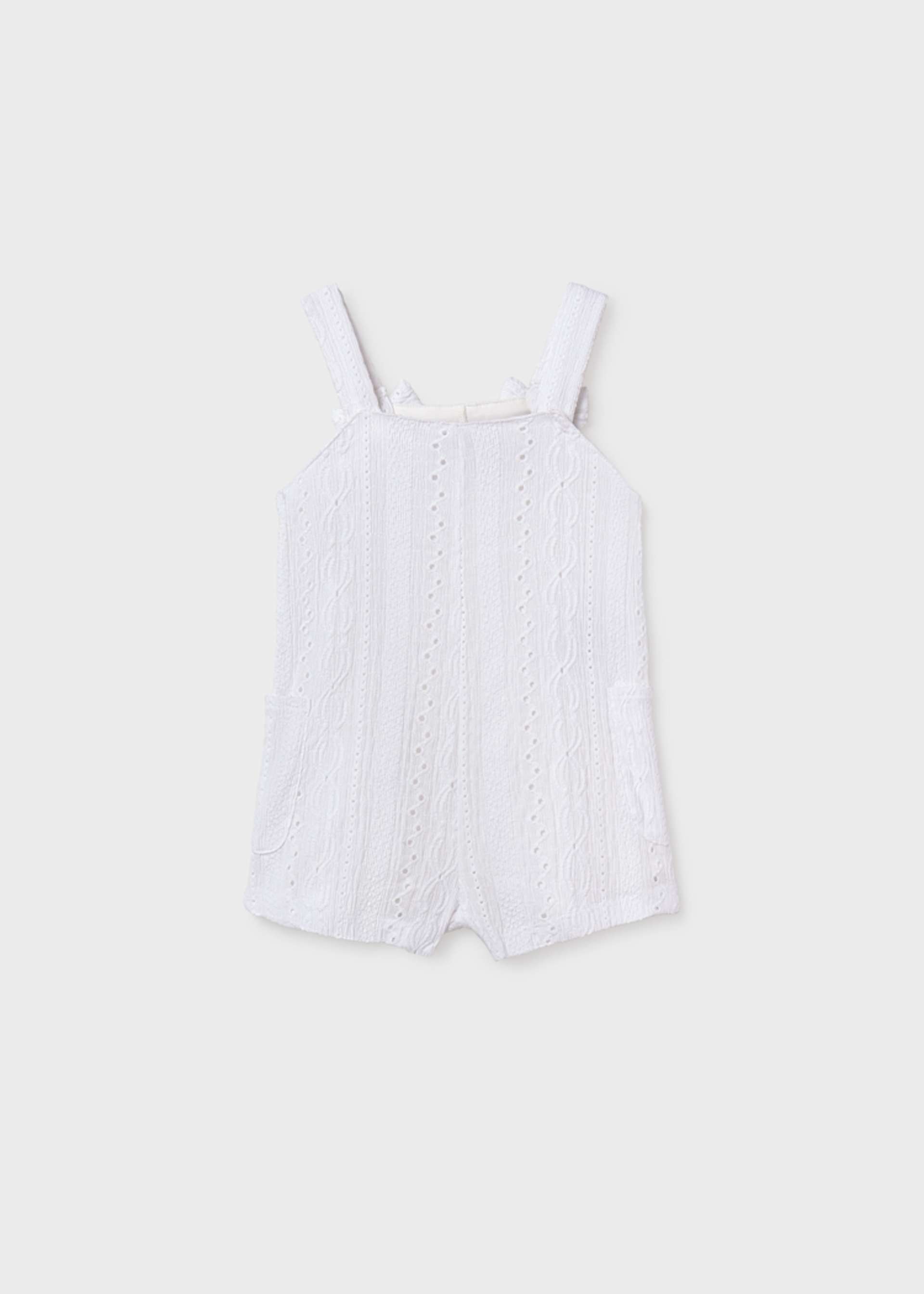 Salopette en maille fleurs bébé