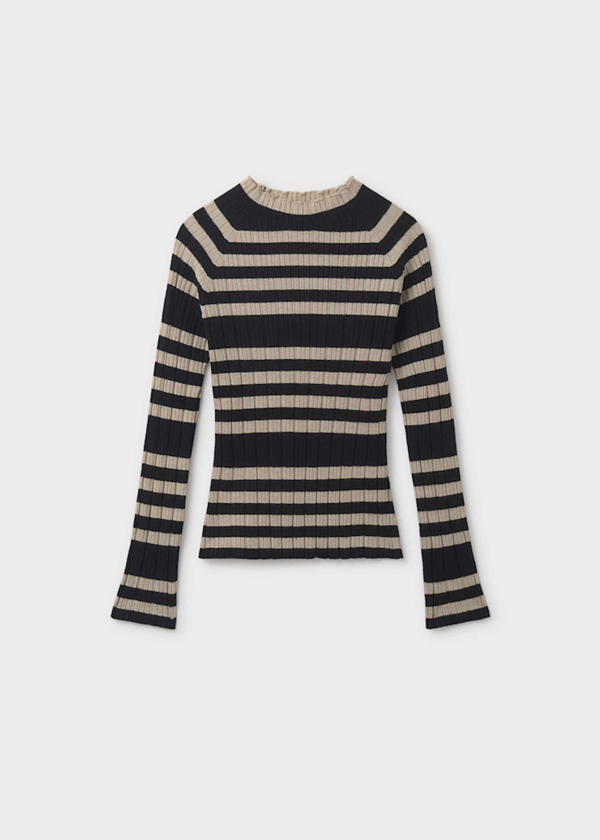 Girl Rib Knit Mock Neck Sweater