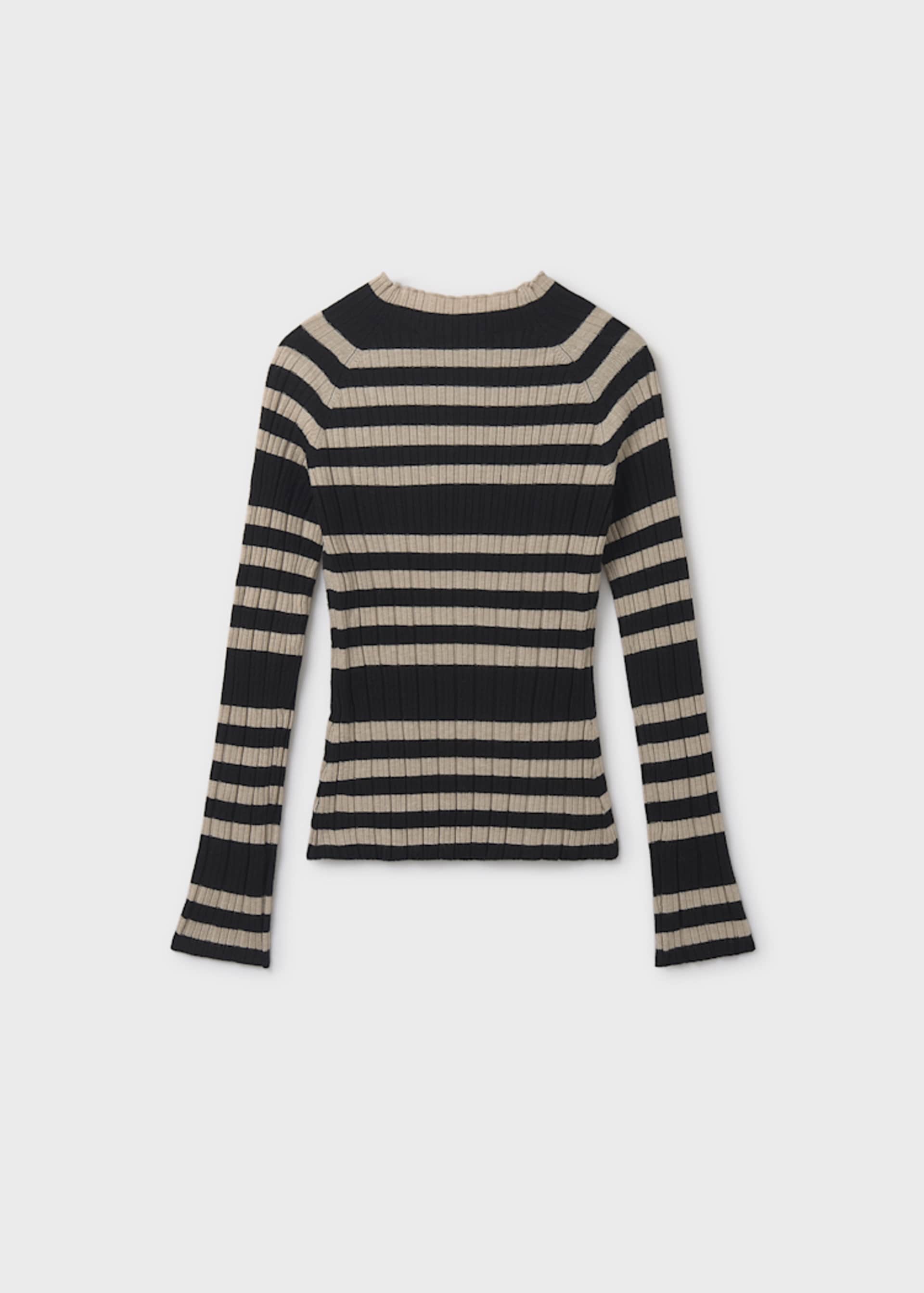 Girl Rib Knit Mock Neck Sweater