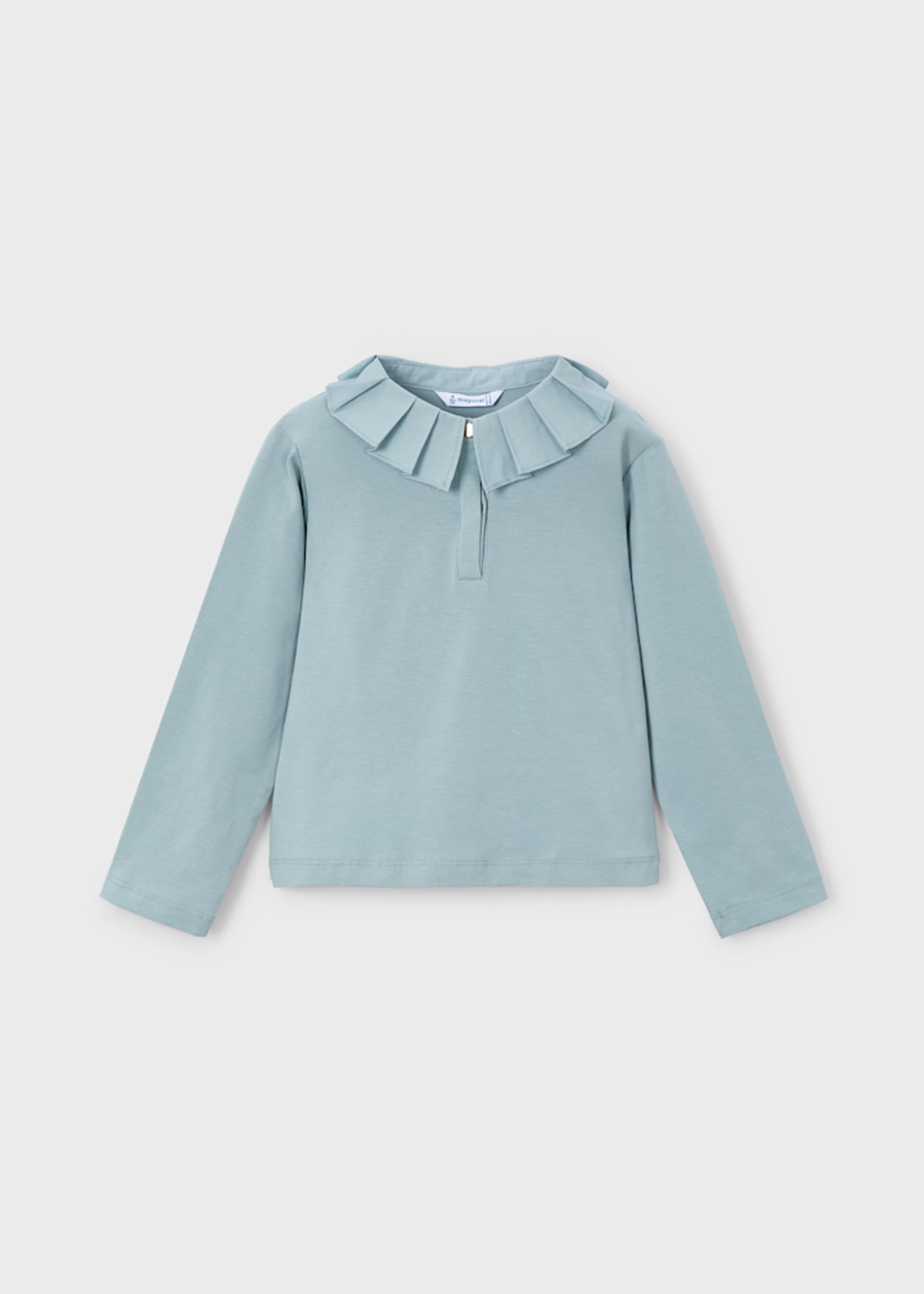 Girl Polo Shirt with Embellished Collar
