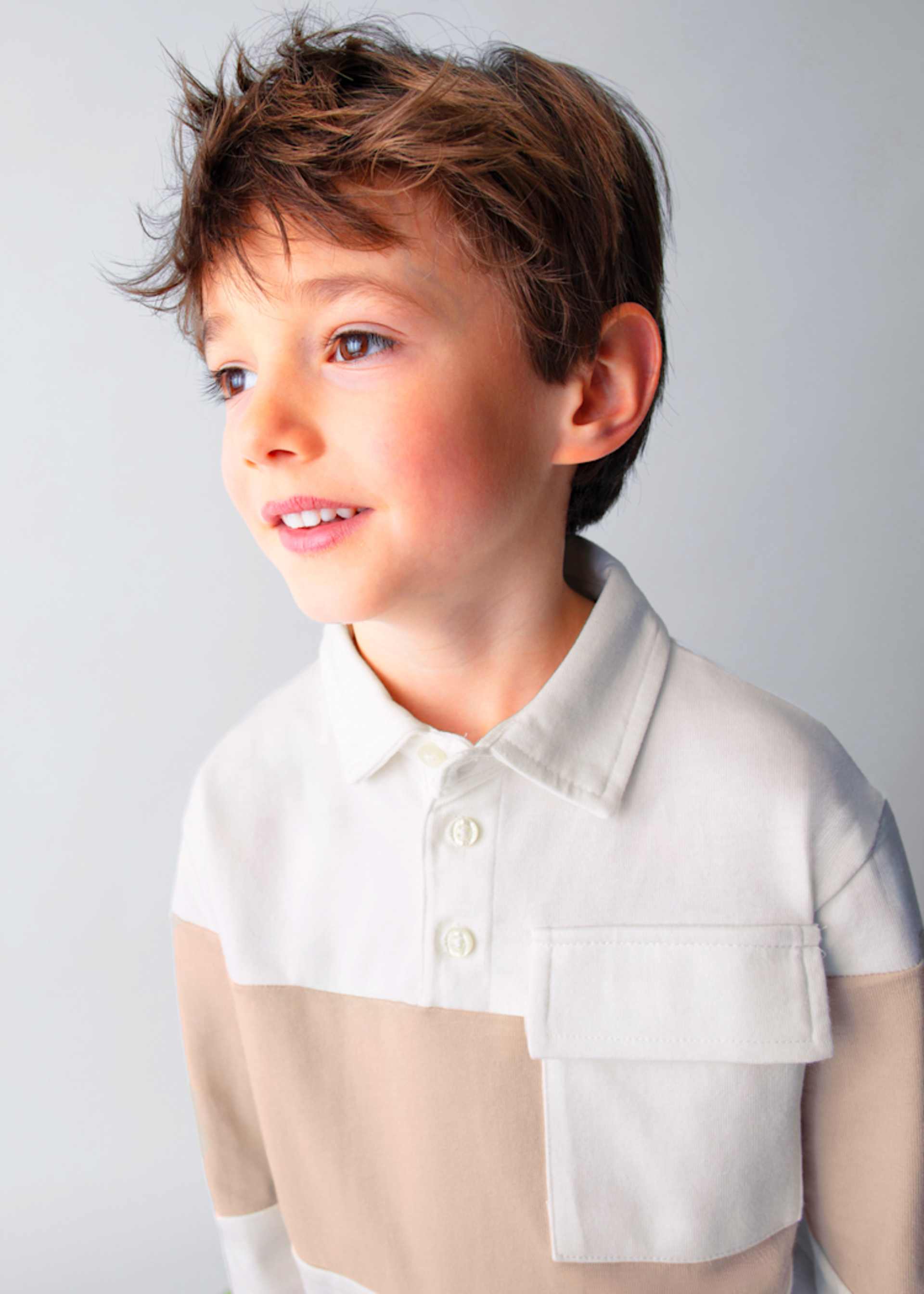 Boy Striped Knit Polo Shirt