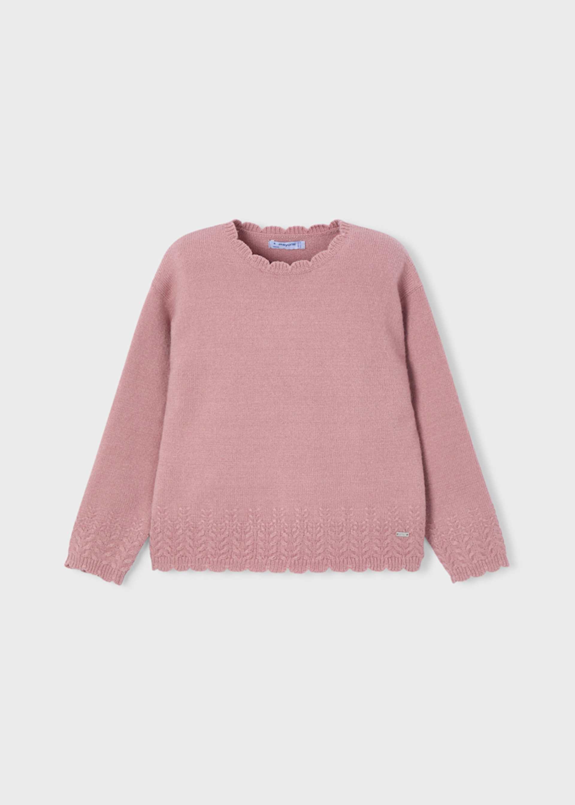 Pull en maille uni fille