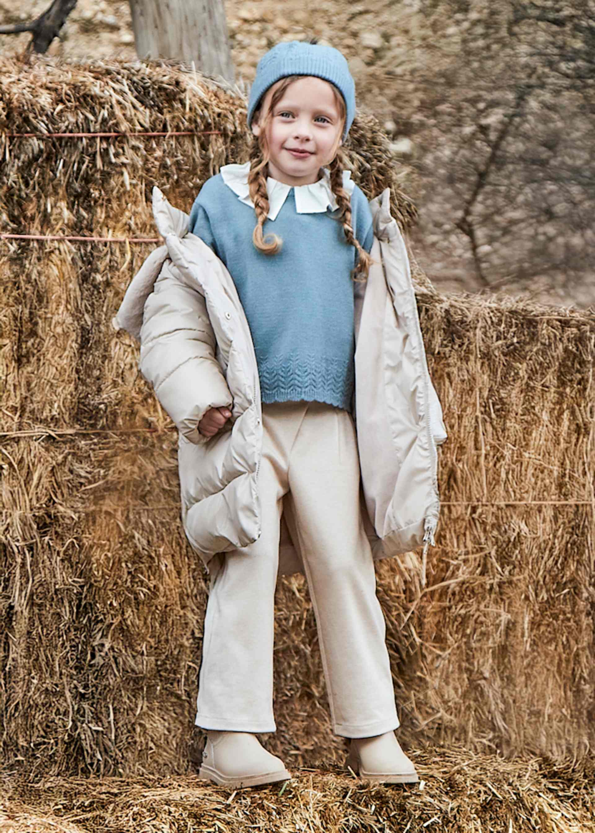 Pantalón punto pinzas niña