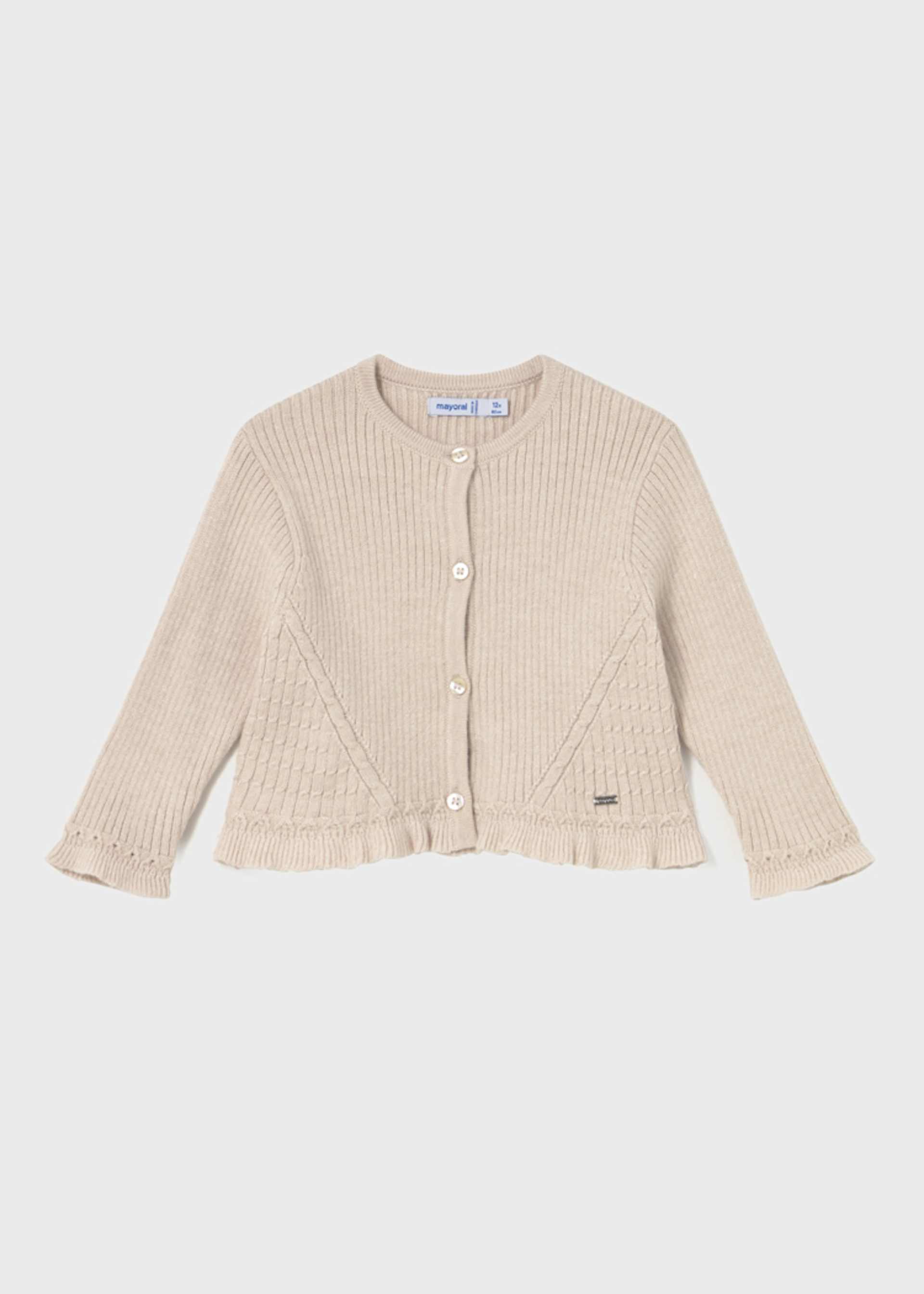 Cardigan tricoté à volants bébé
