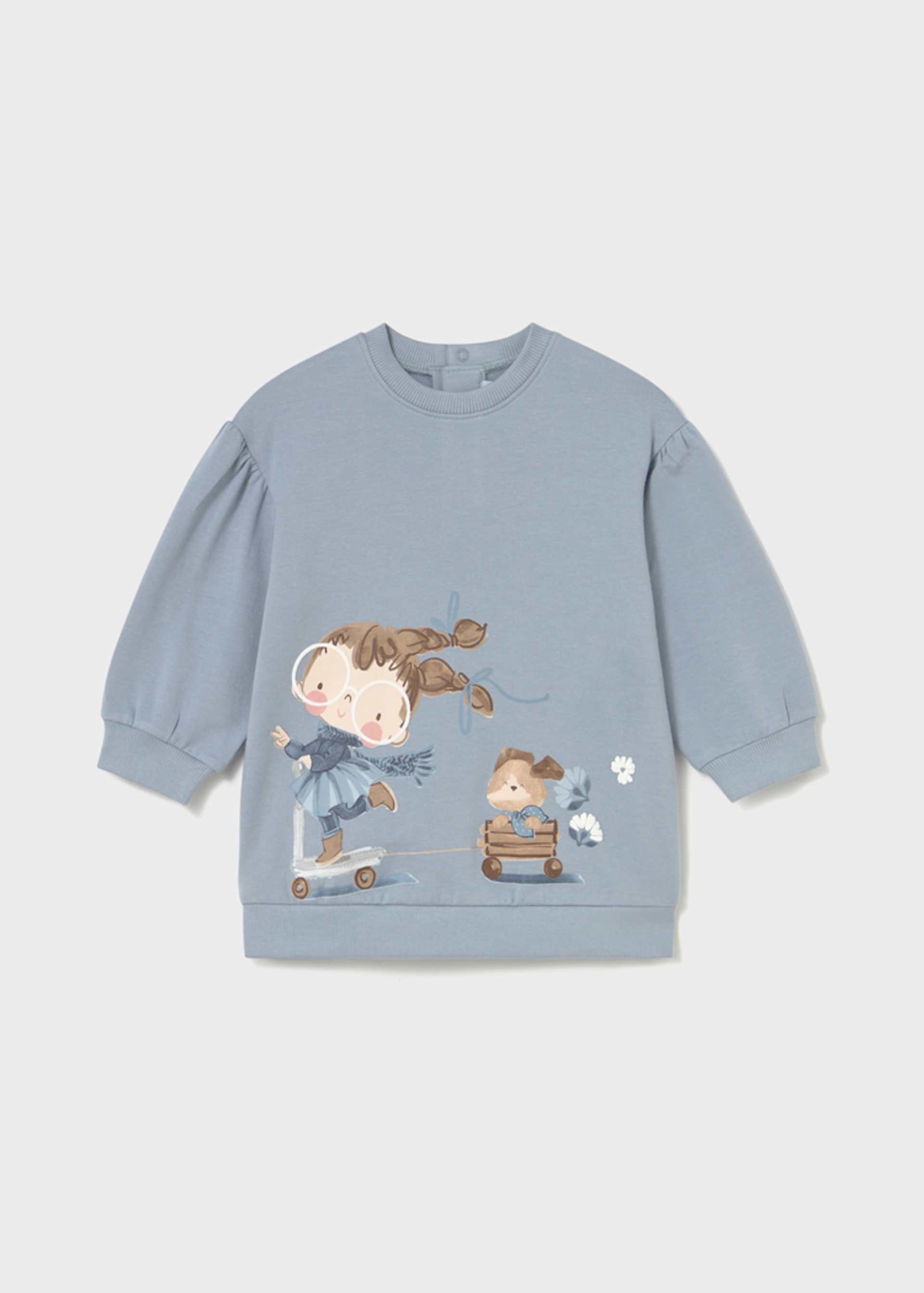 Baby fleece dress with graphic