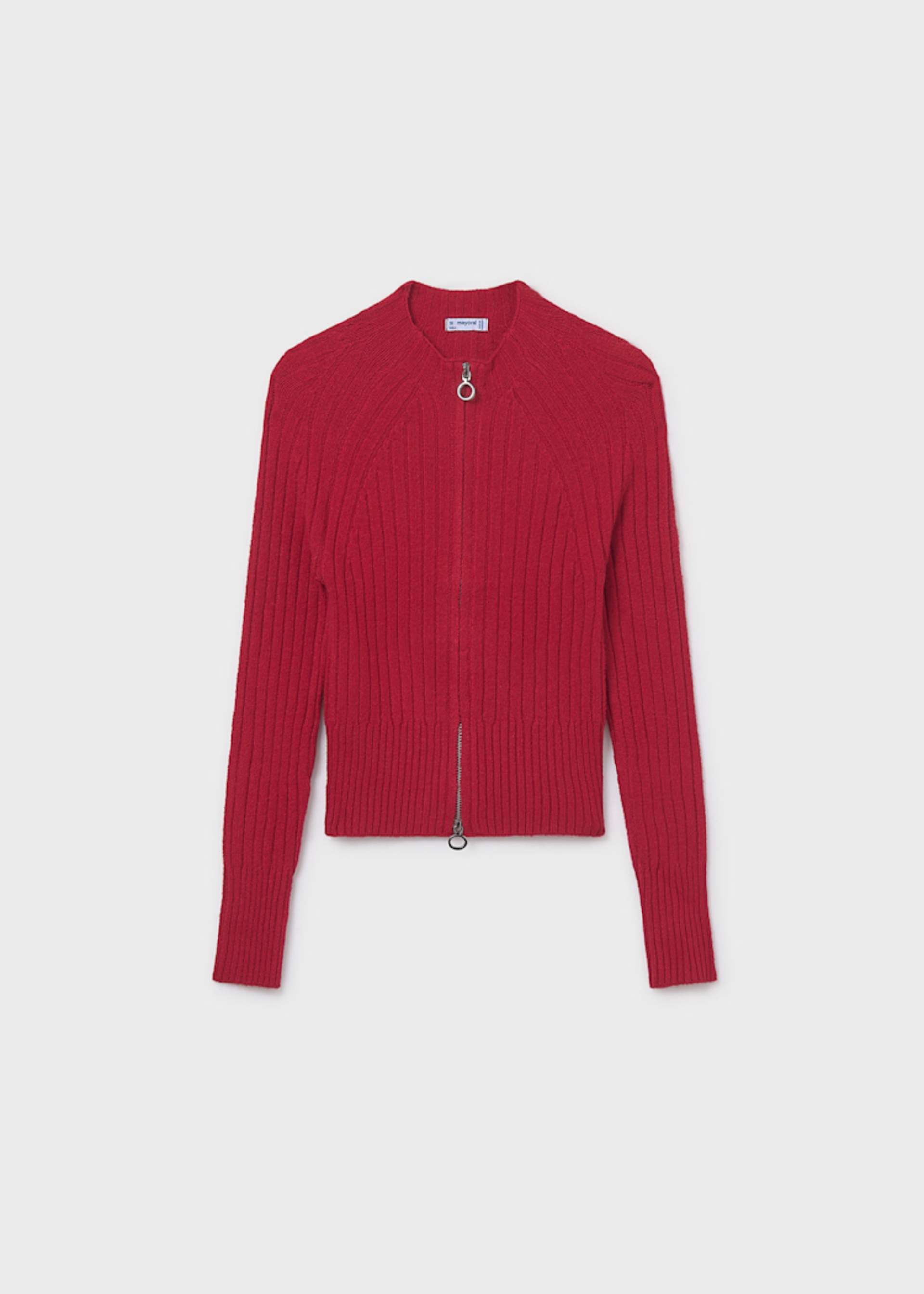 Girls knitted zip up cardigan