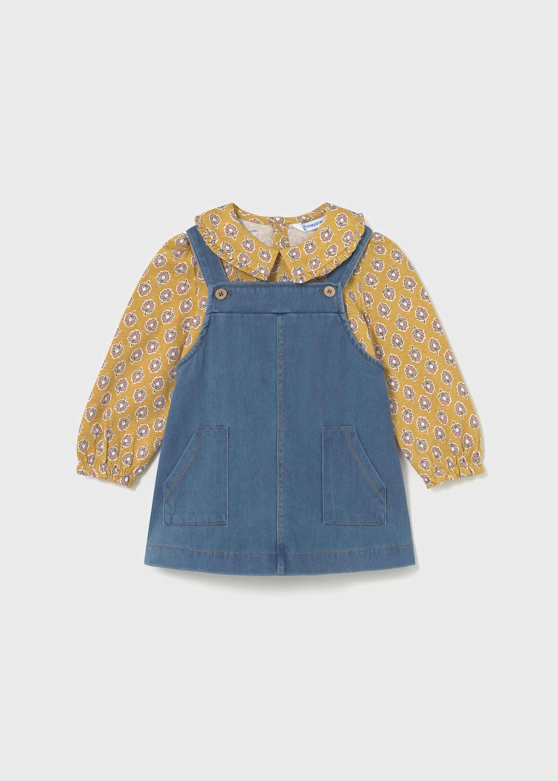 Baby Overall Dress and T-Shirt Set