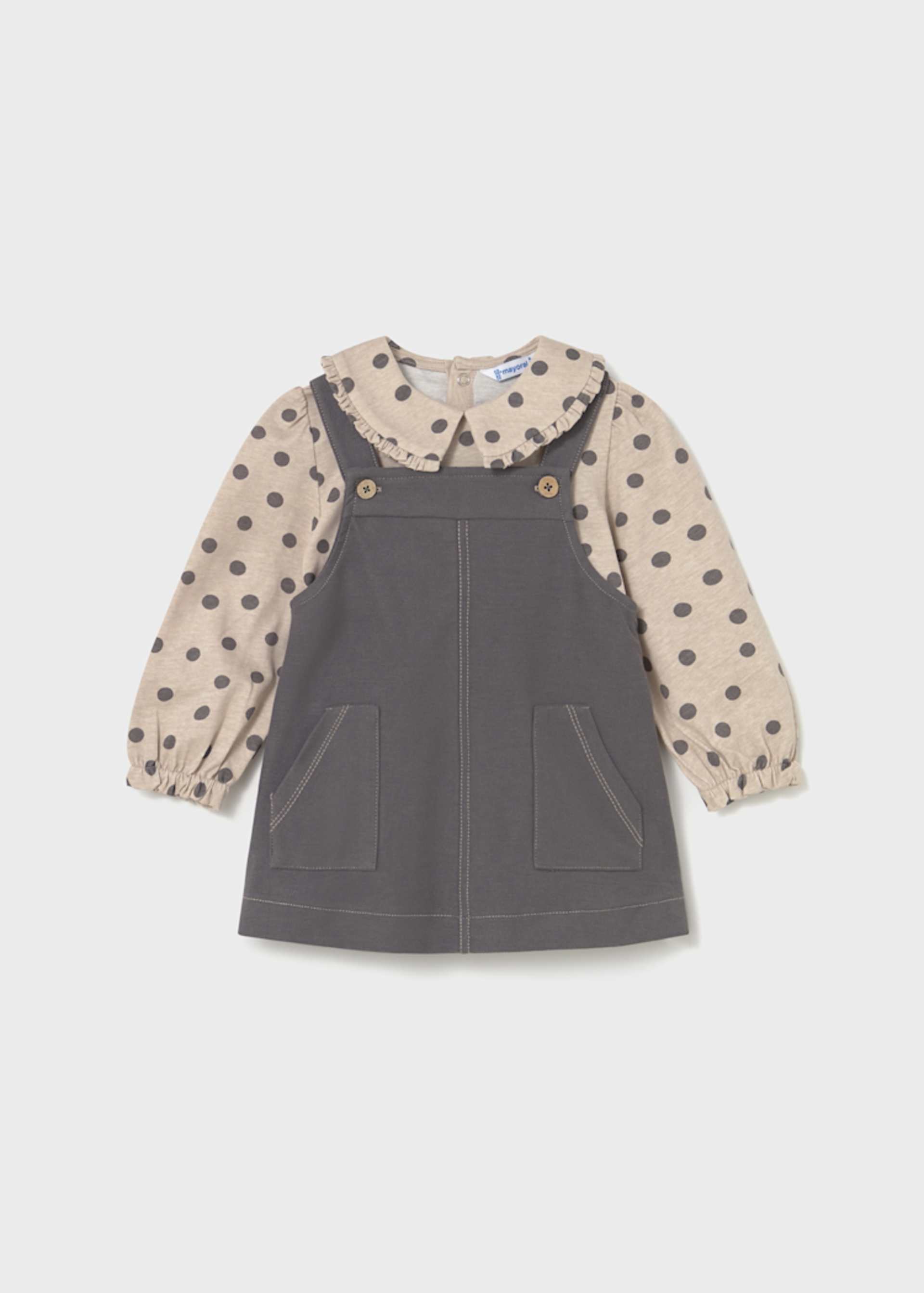 Conjunto saia peito e camisa bebé