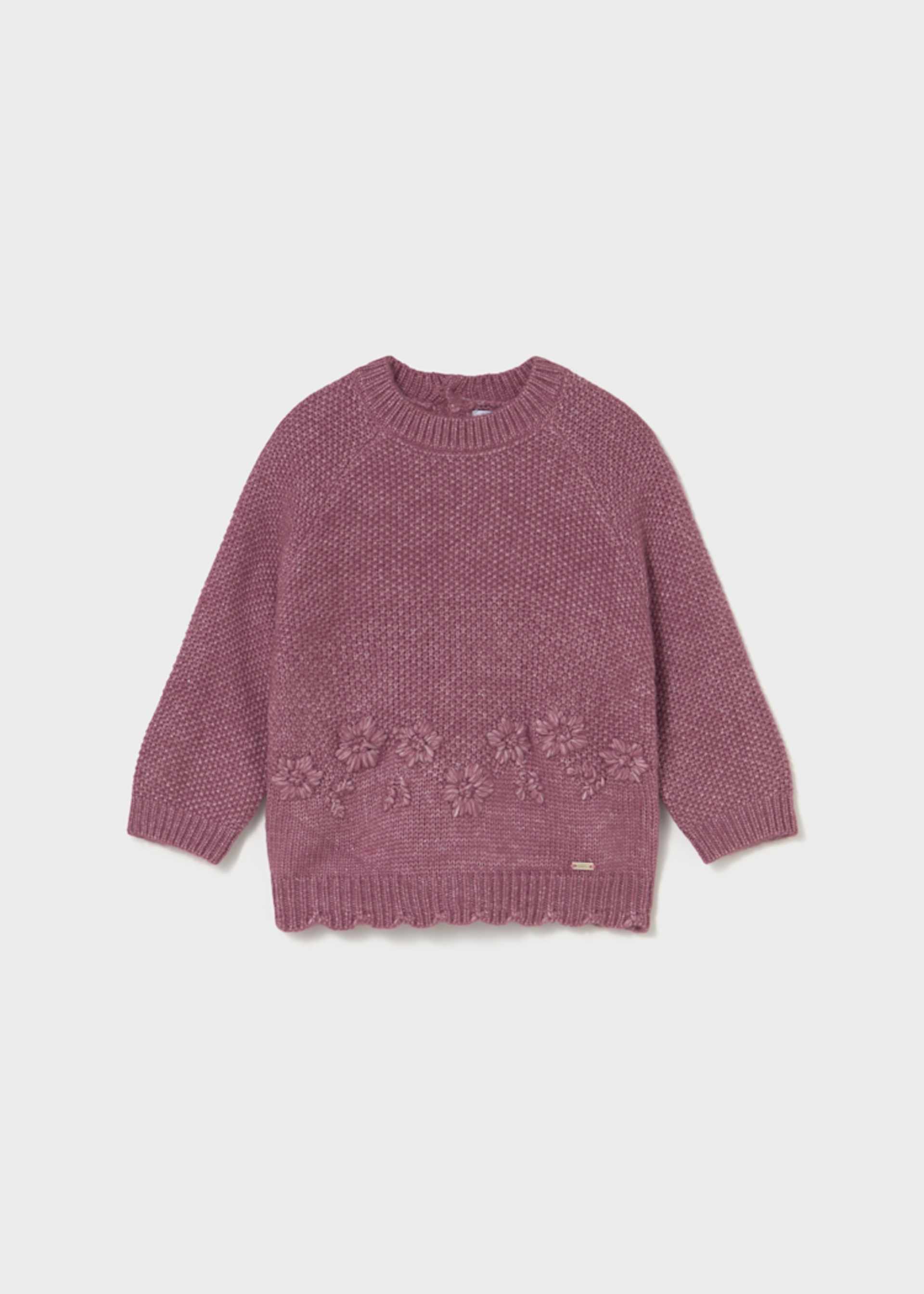 Pull fleurs brodées bébé