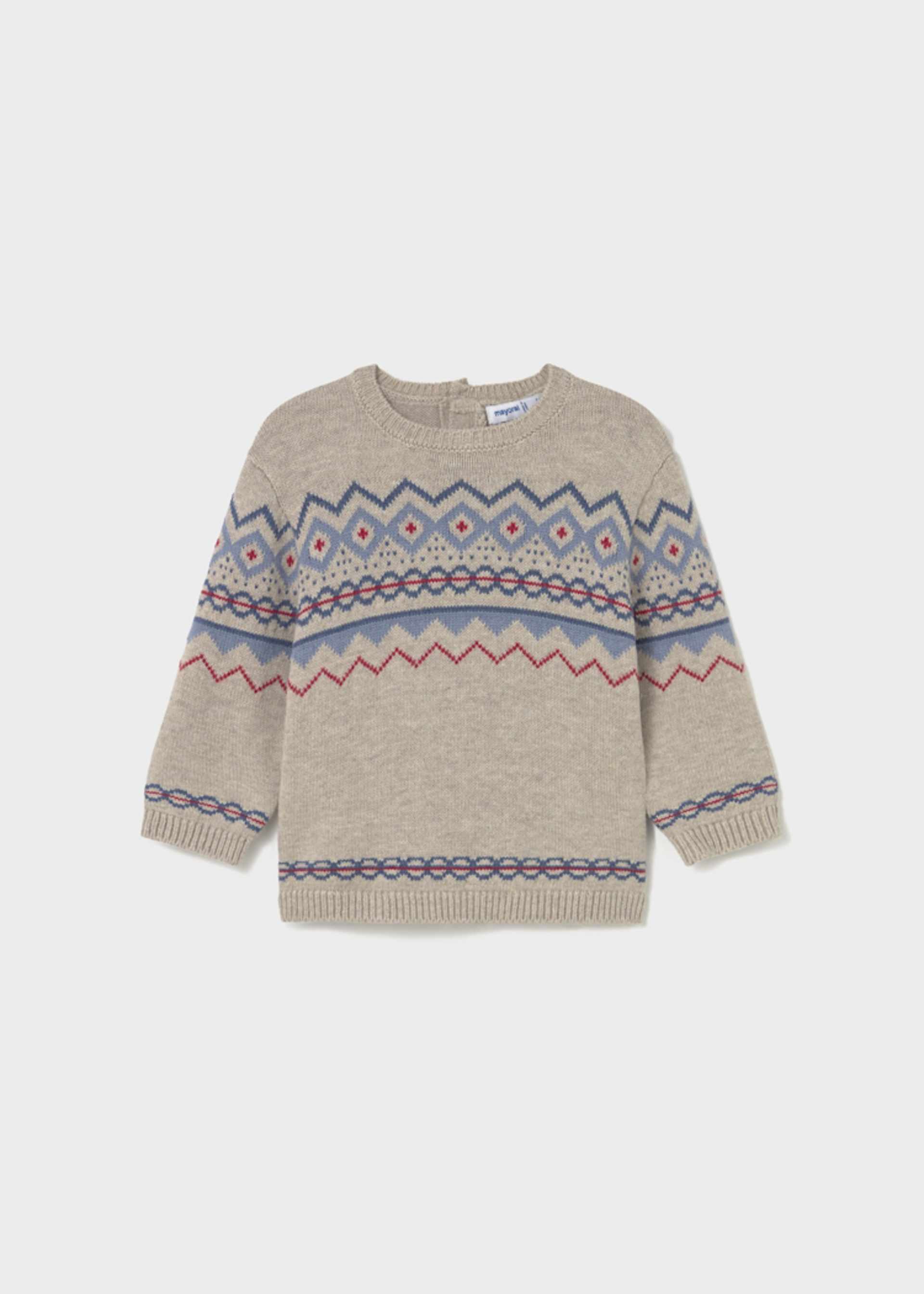 Baby Sweater with Jacquard Pattern