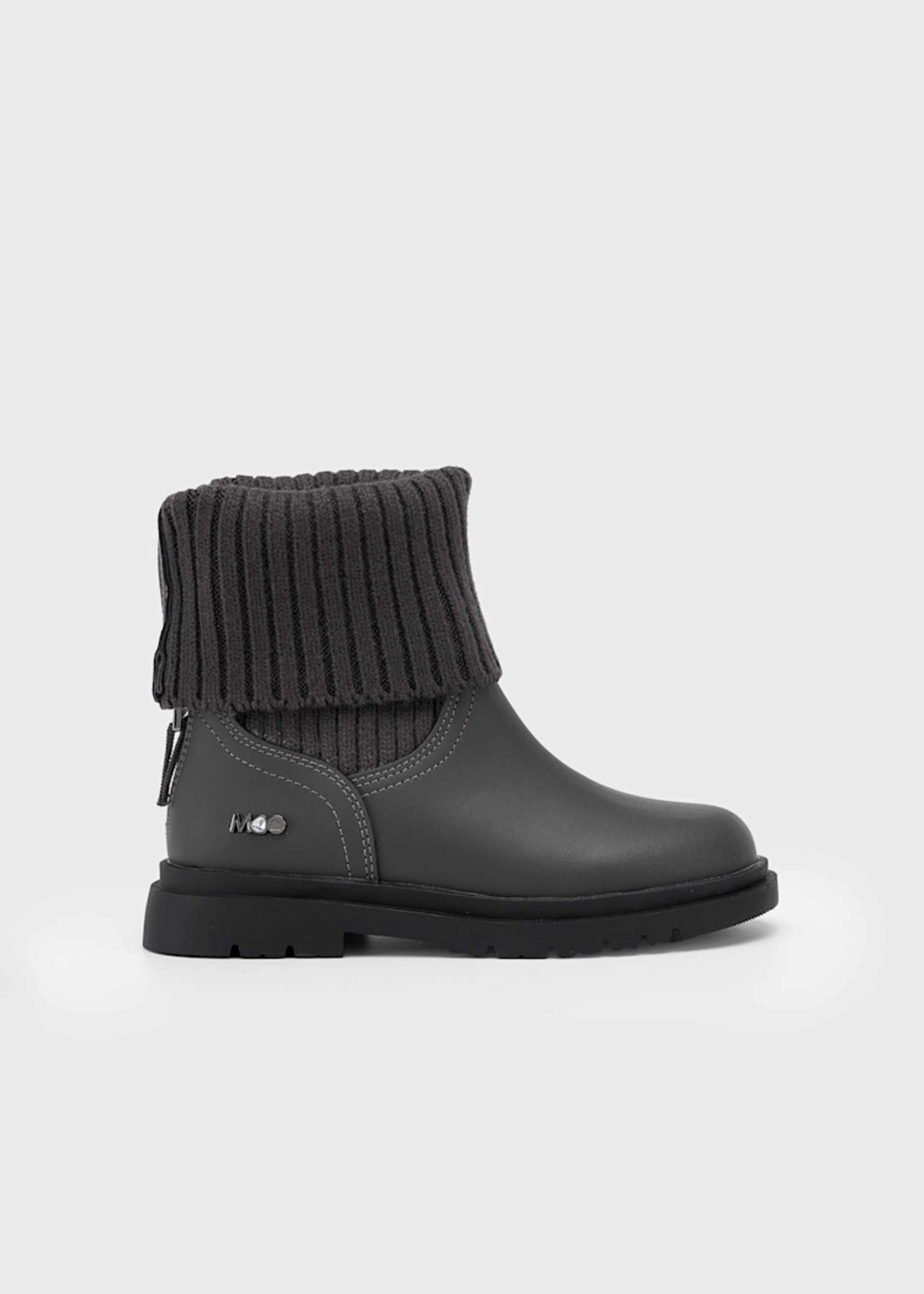 Bottes motardes en cuir tricoté fille