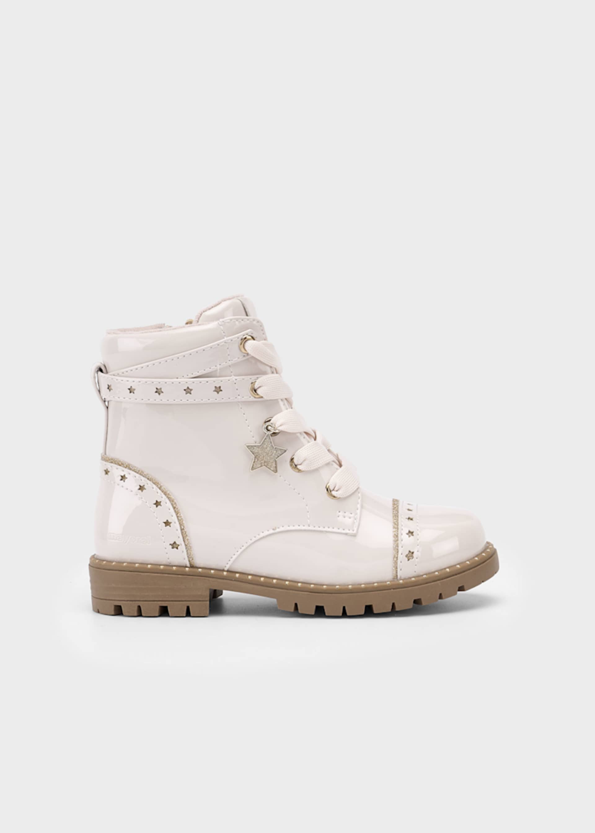 Girls patent leather biker boot