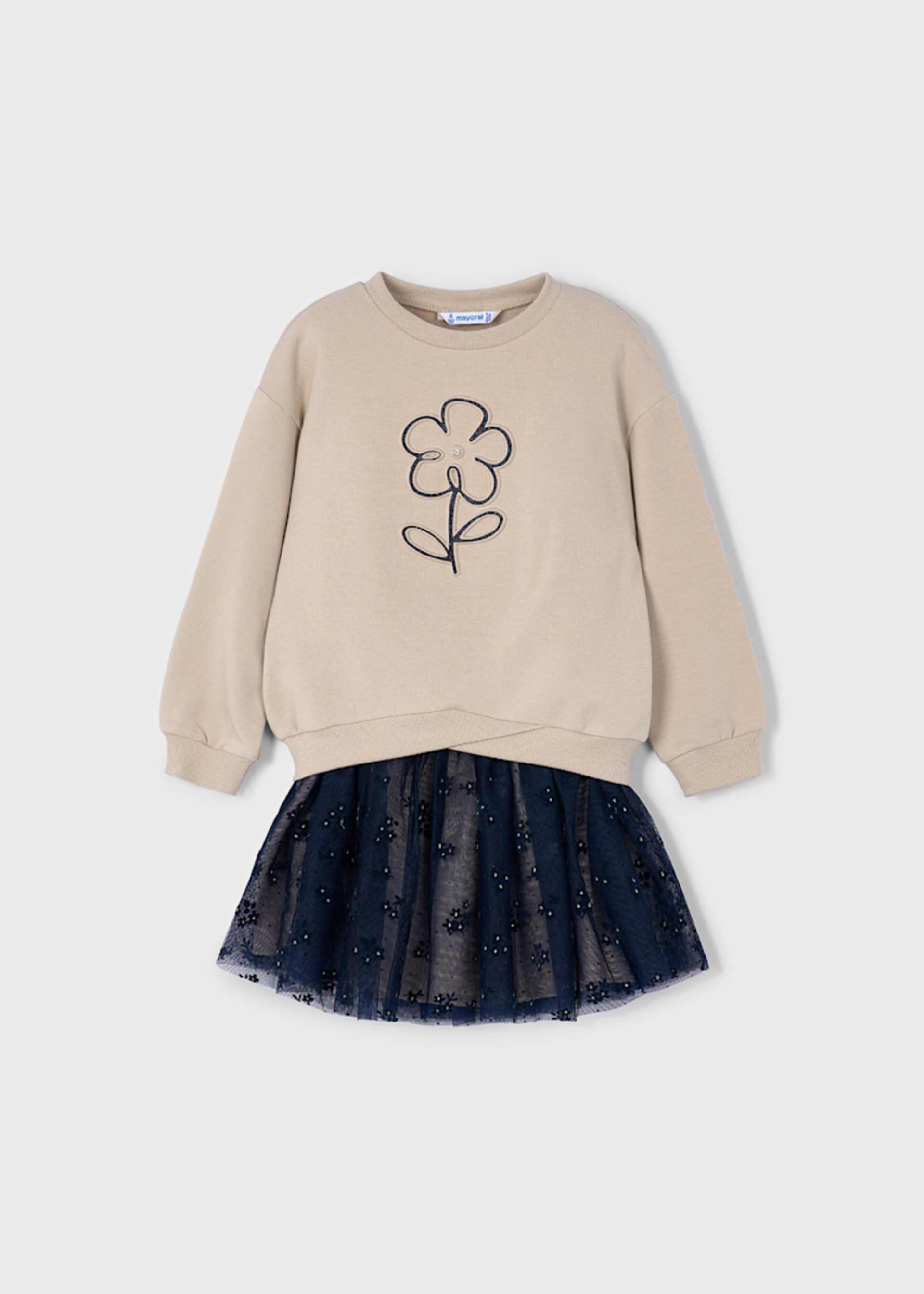 Girl Sweatshirt and Tulle Skirt Set