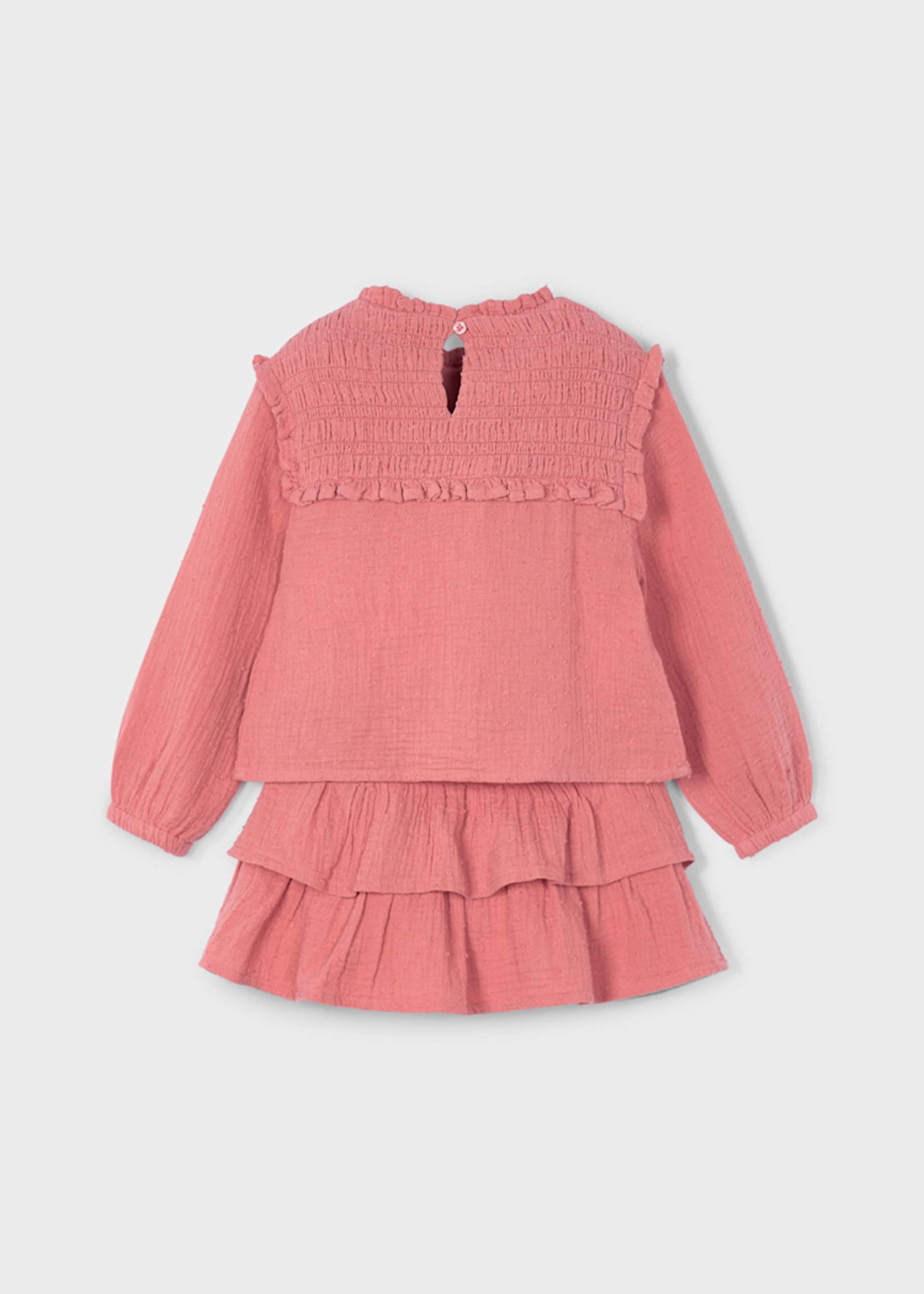 Conjunto falda holanes y blusa niña