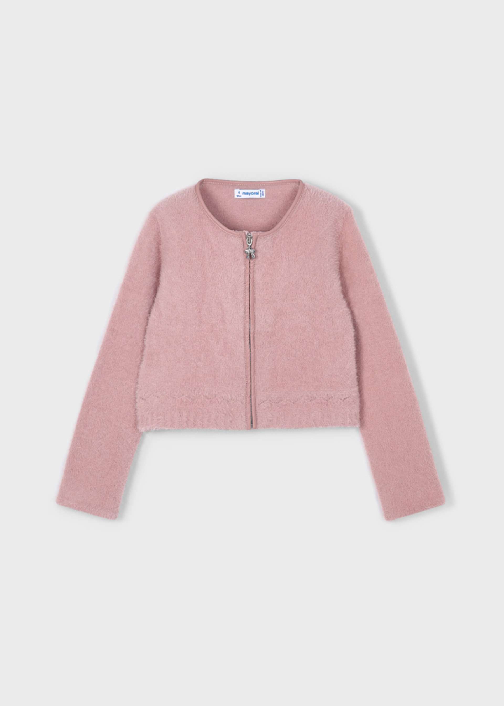 Cardigan en tricot fourré fille