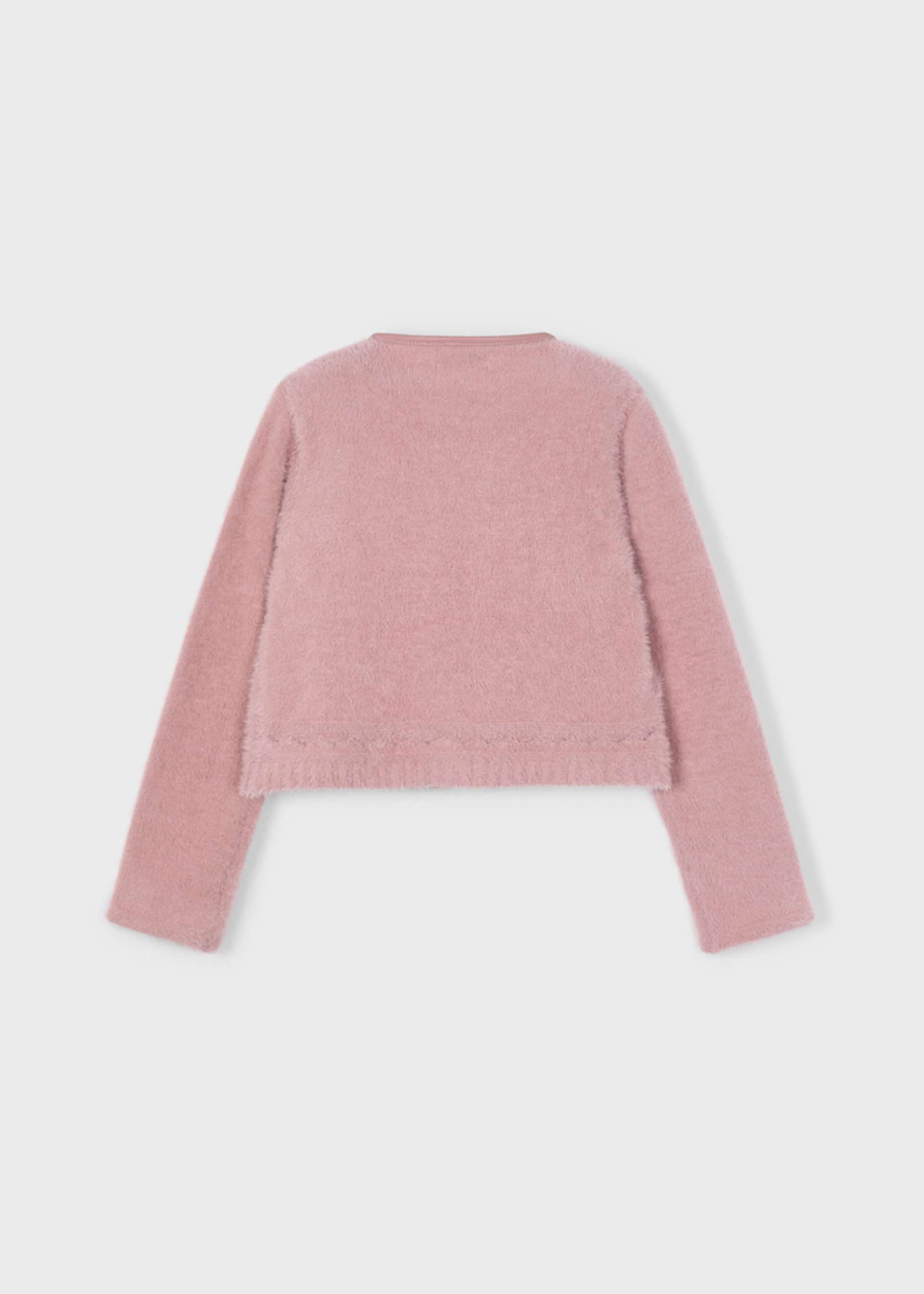 Cardigan en tricot fourré fille