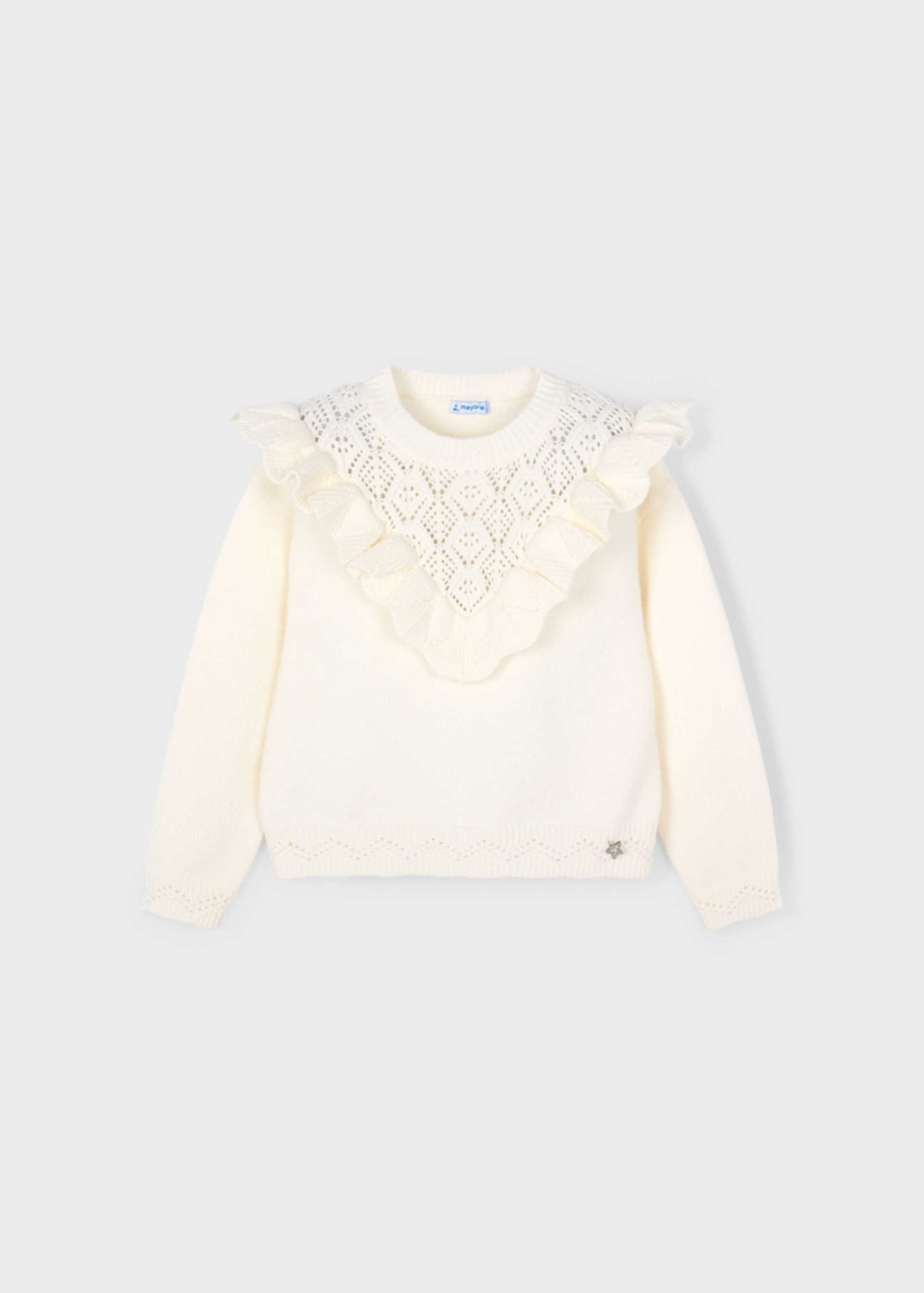 Maglione tricot trafori bambina