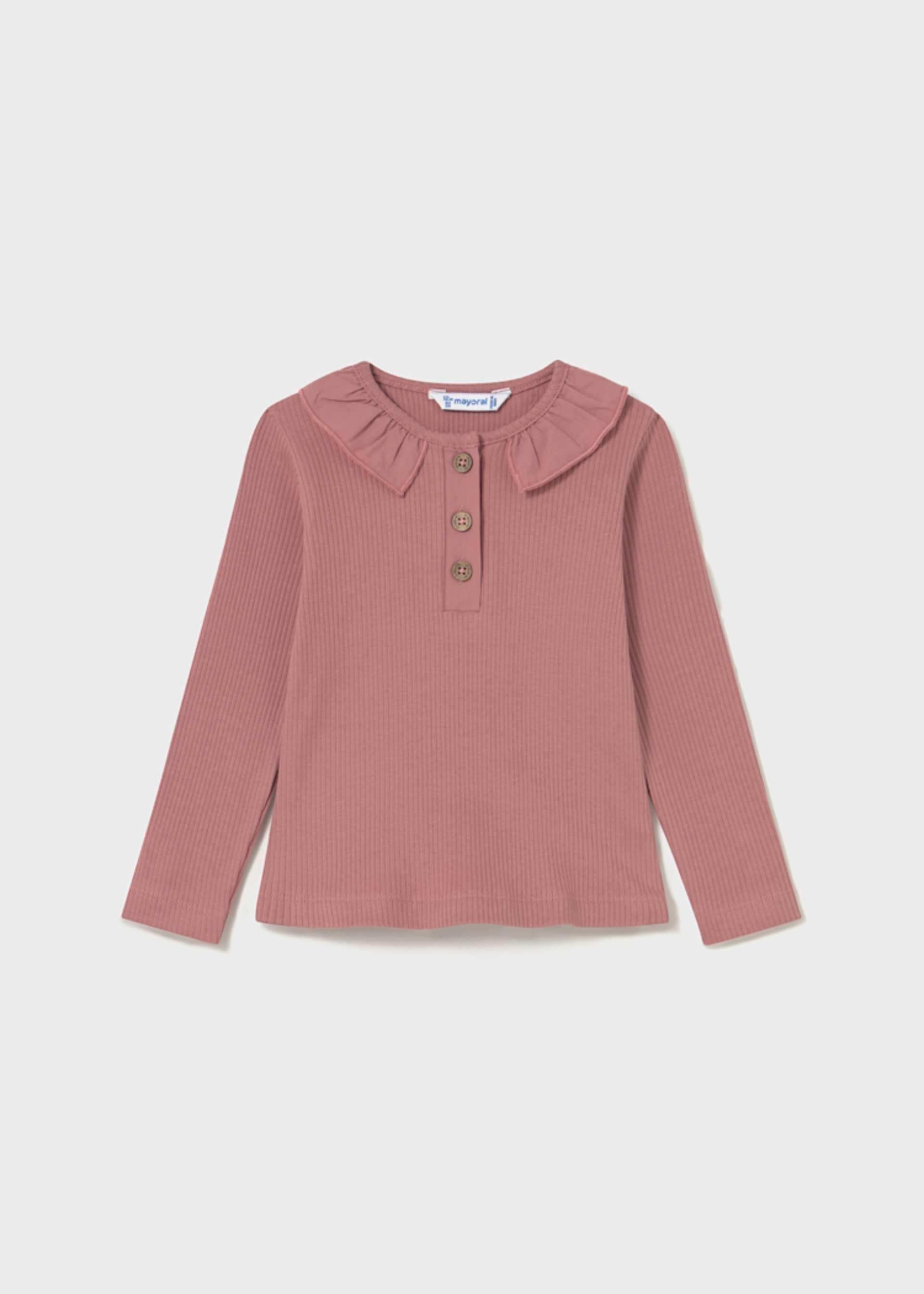 Baby Ribbed Polo Shirt with Ruffle Collar