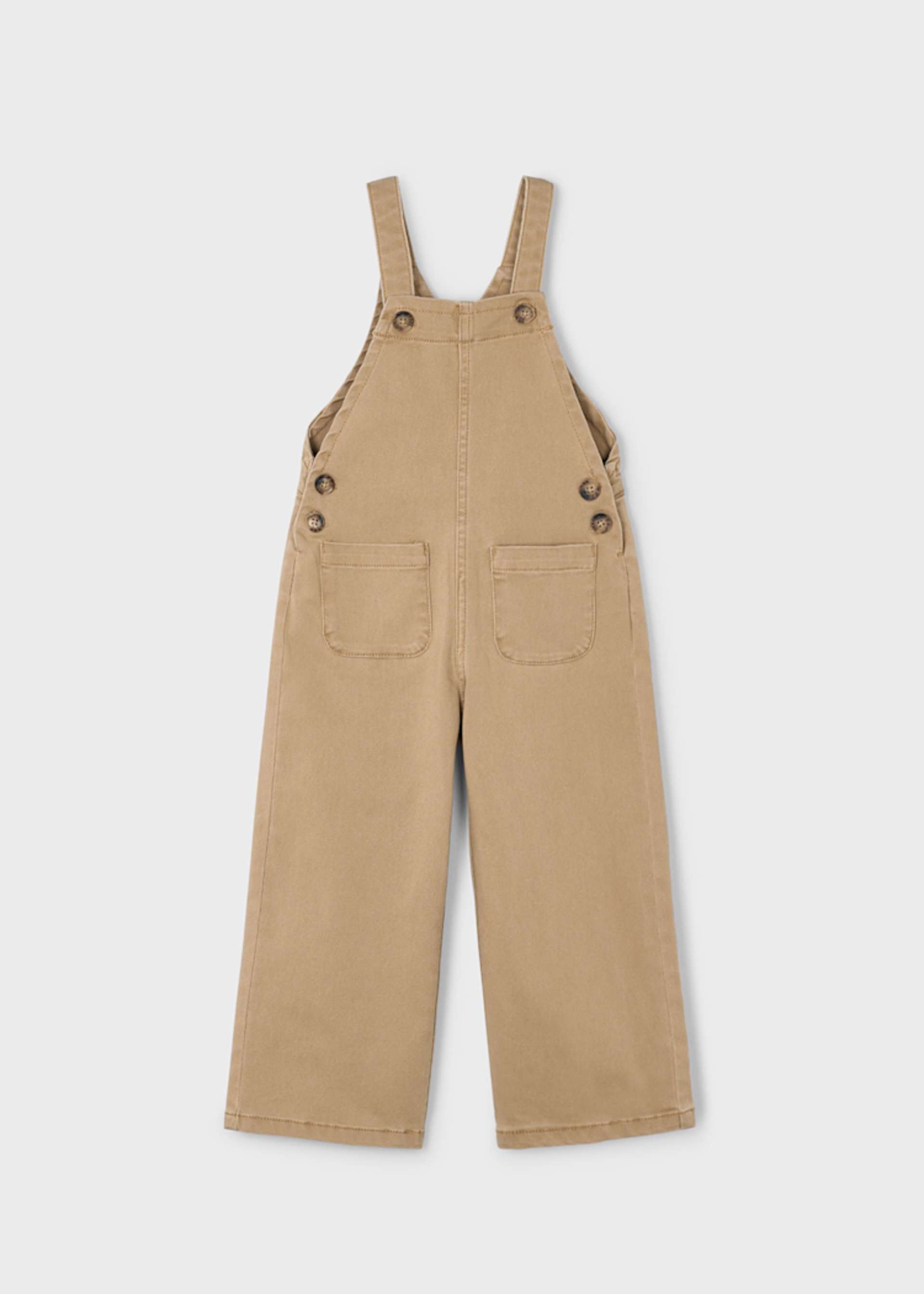 Girls long twill dungarees