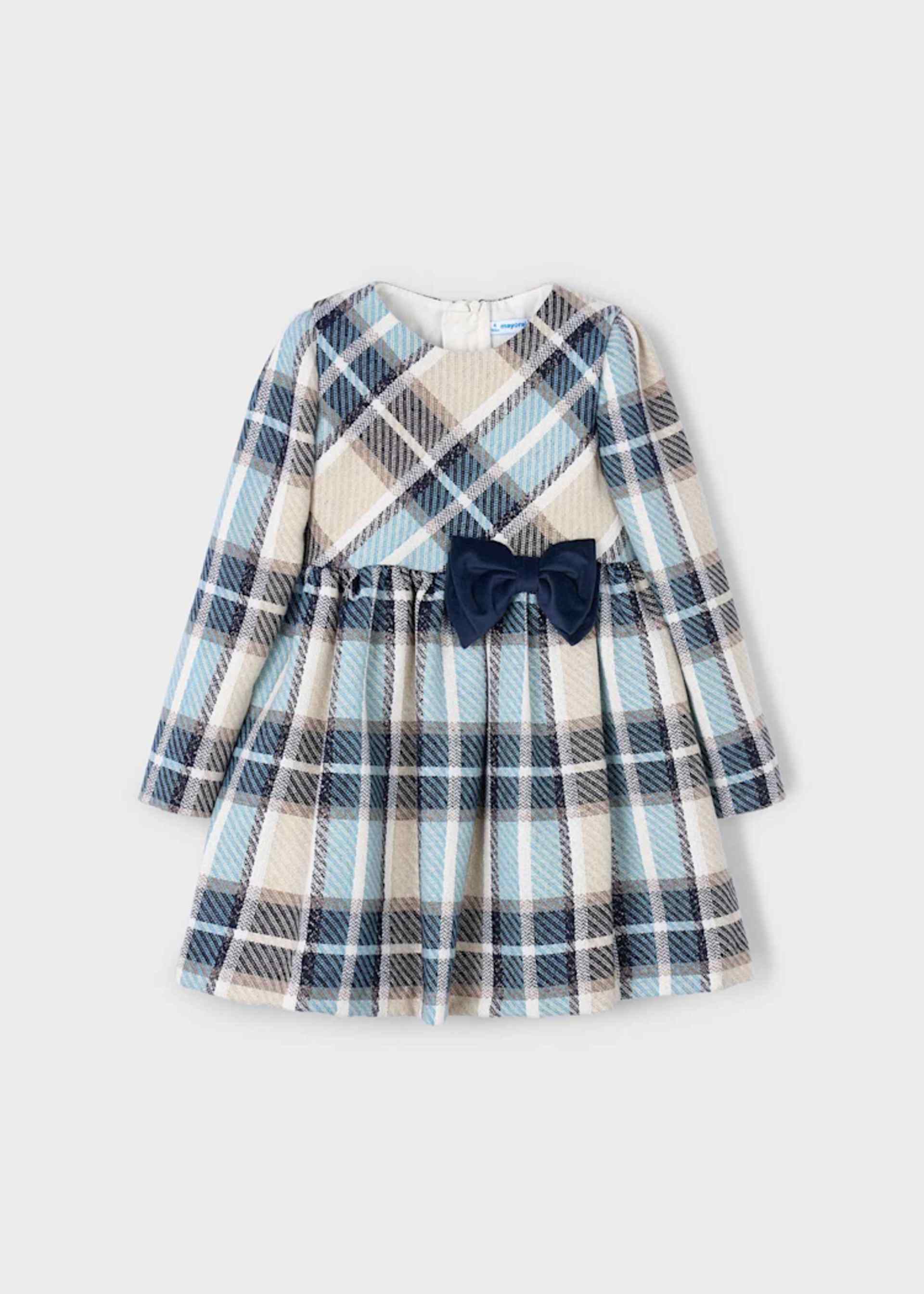 Girl's velvet checked dress