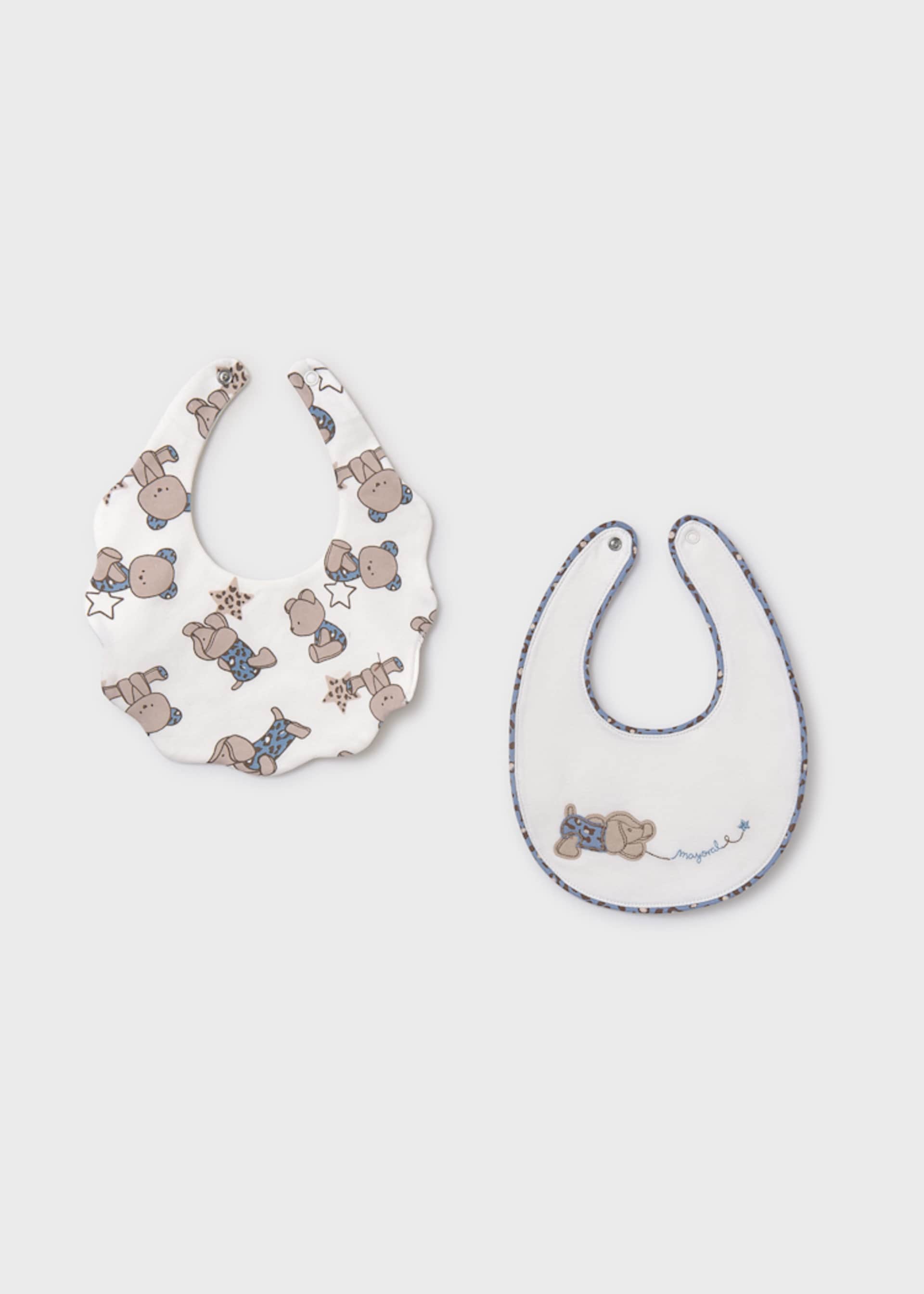 Set 2 baberos bordados impermeables bebé