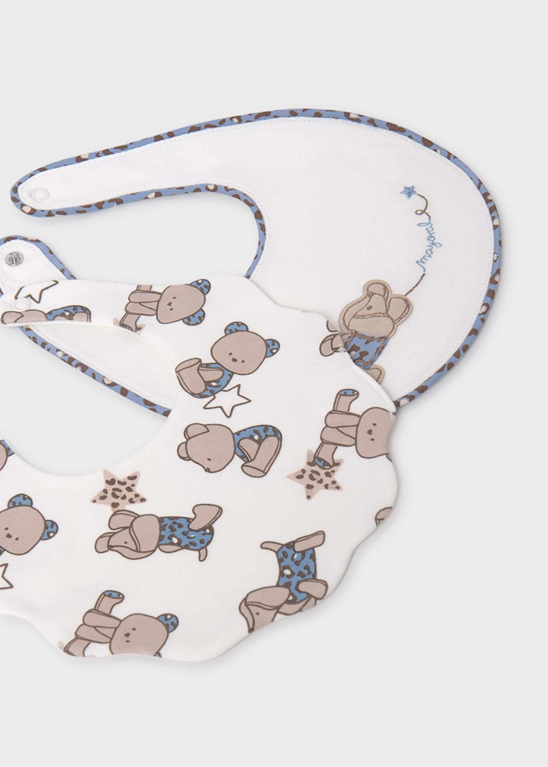 2er Set Lätzchen bestickt waterproof Baby