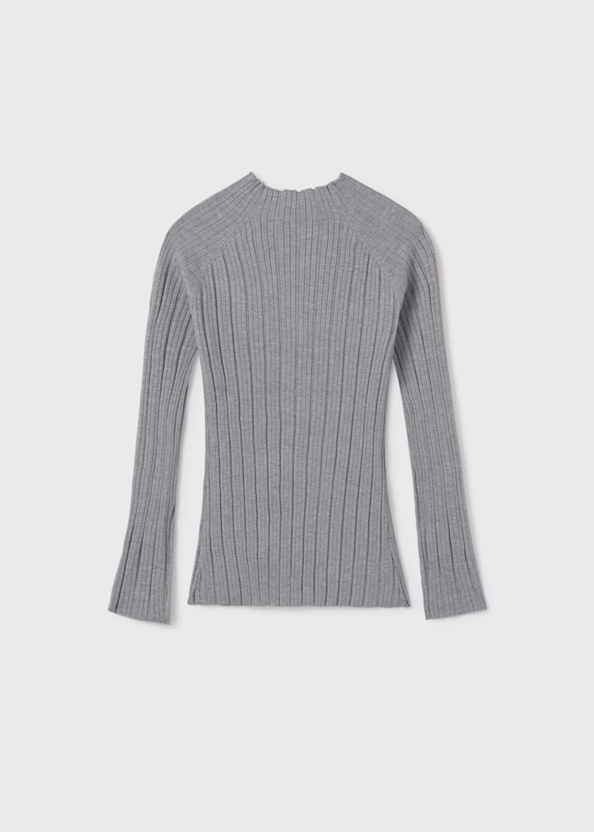 Girl Rib Knit Mock Neck Sweater