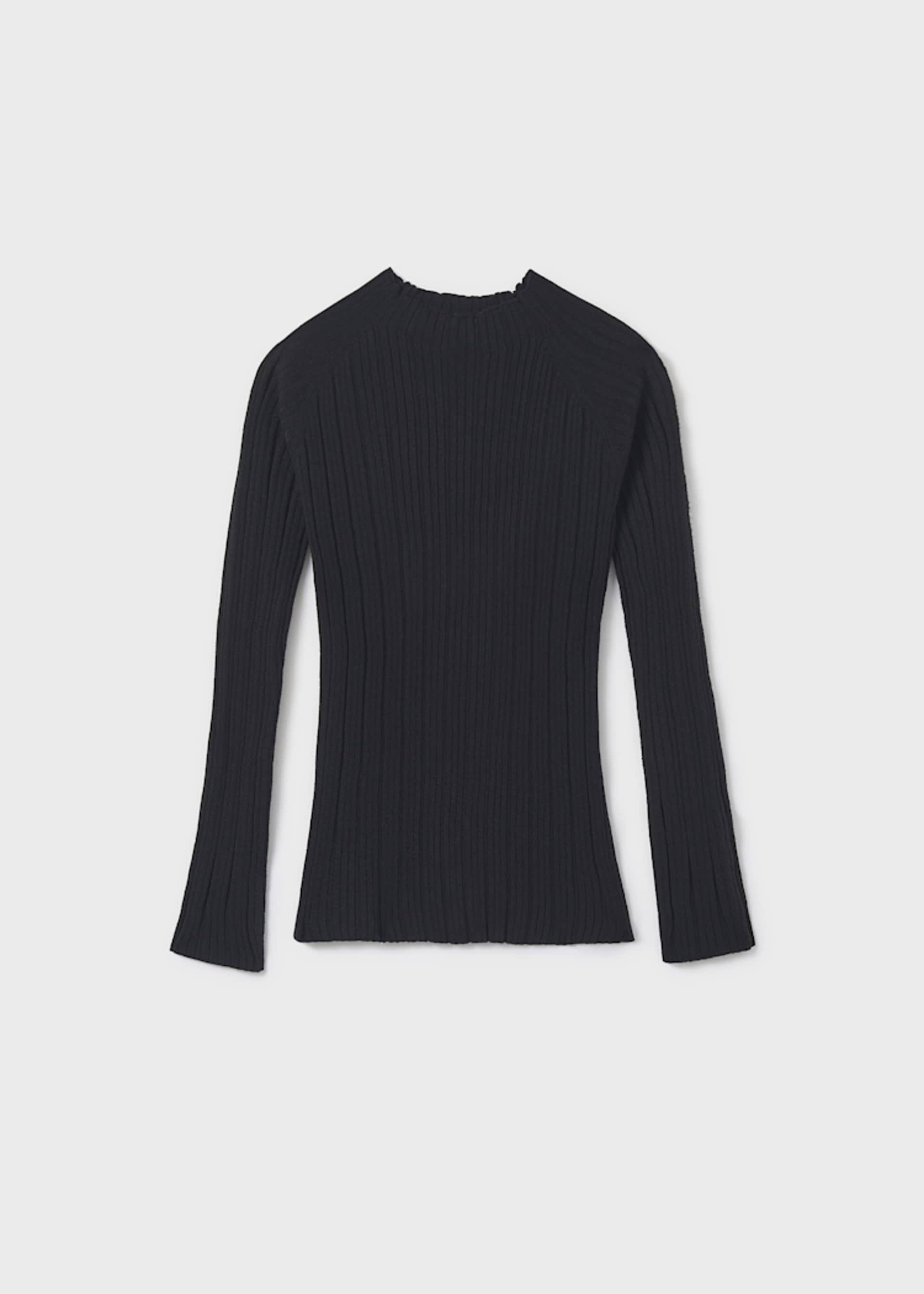 Girl Rib Knit Mock Neck Sweater
