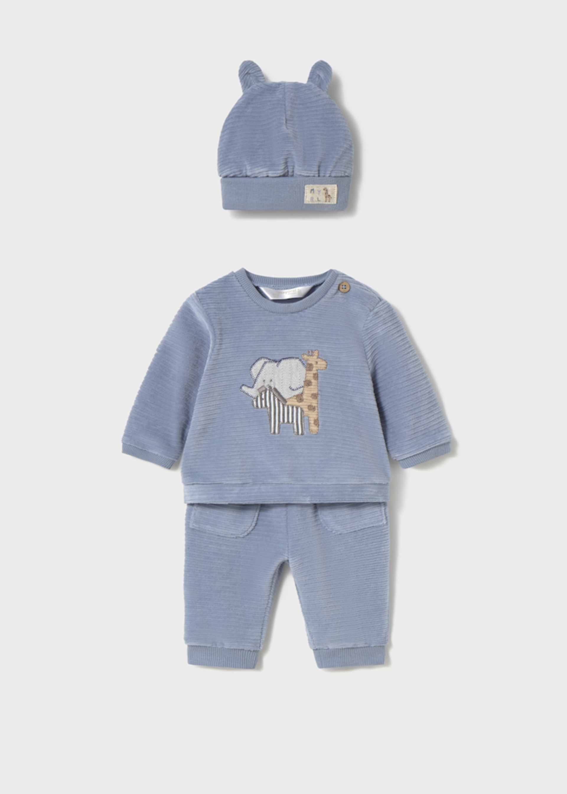 Newborn 3 piece corduroy knitted tracksuit