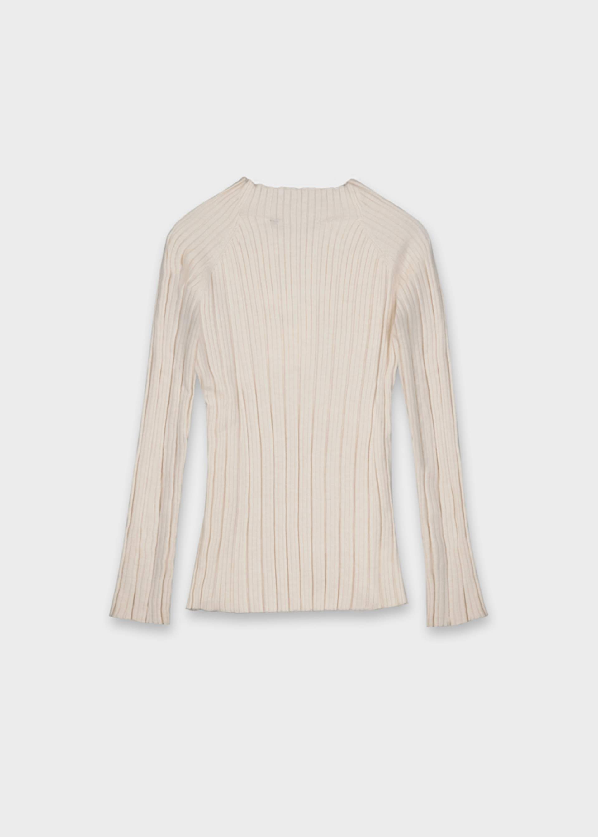 Girl Rib Knit Mock Neck Sweater