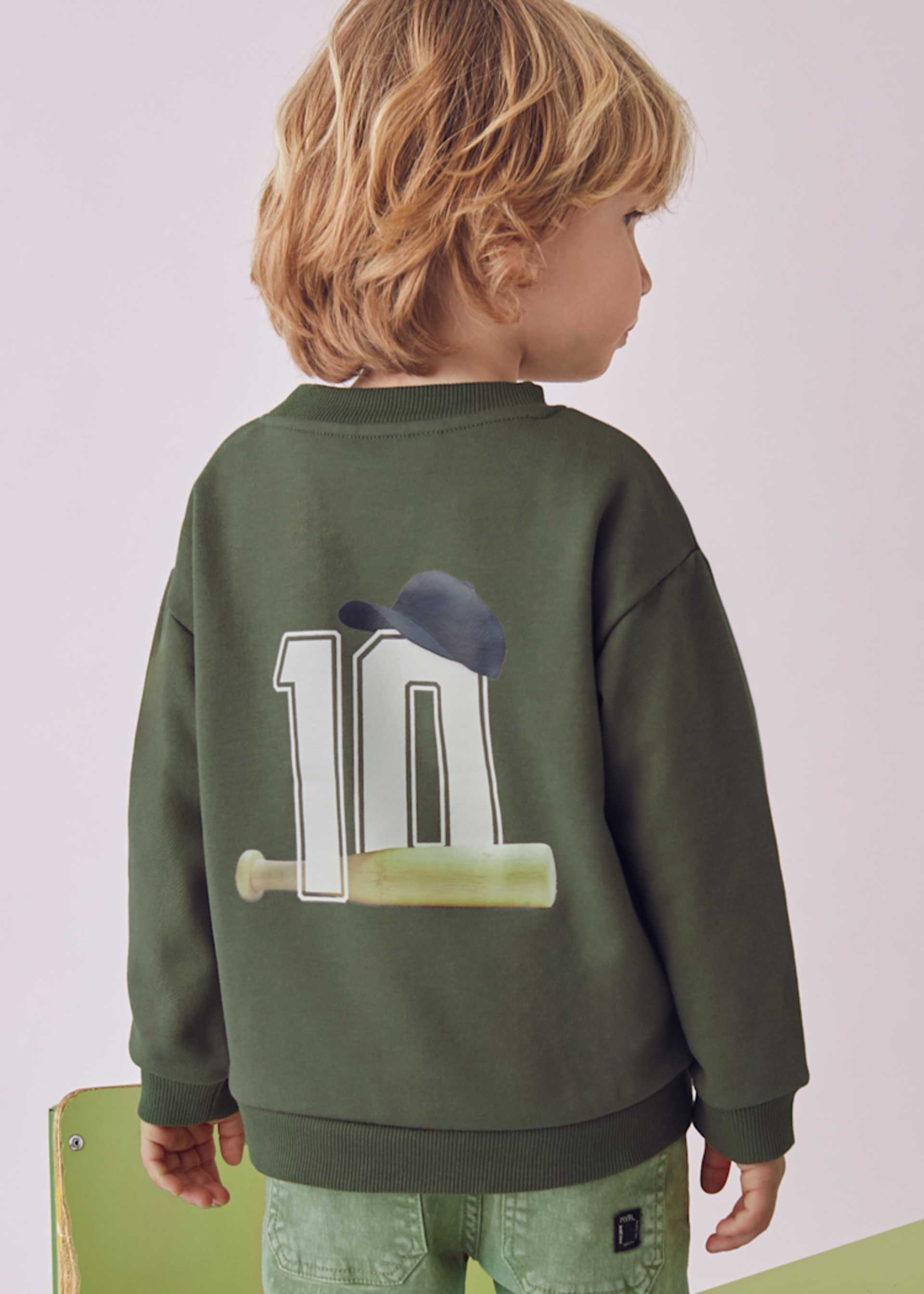 Sudadera estampado espalda niño