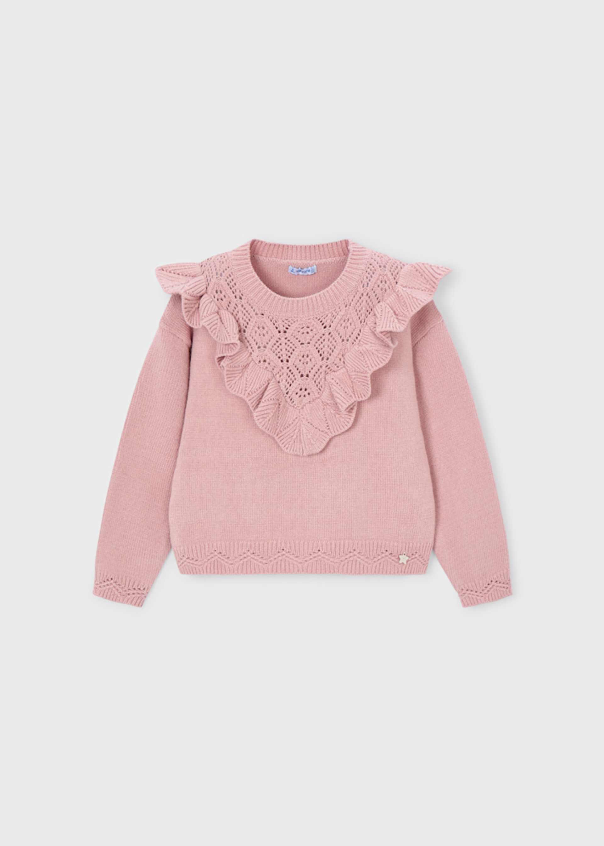 Maglione tricot trafori bambina