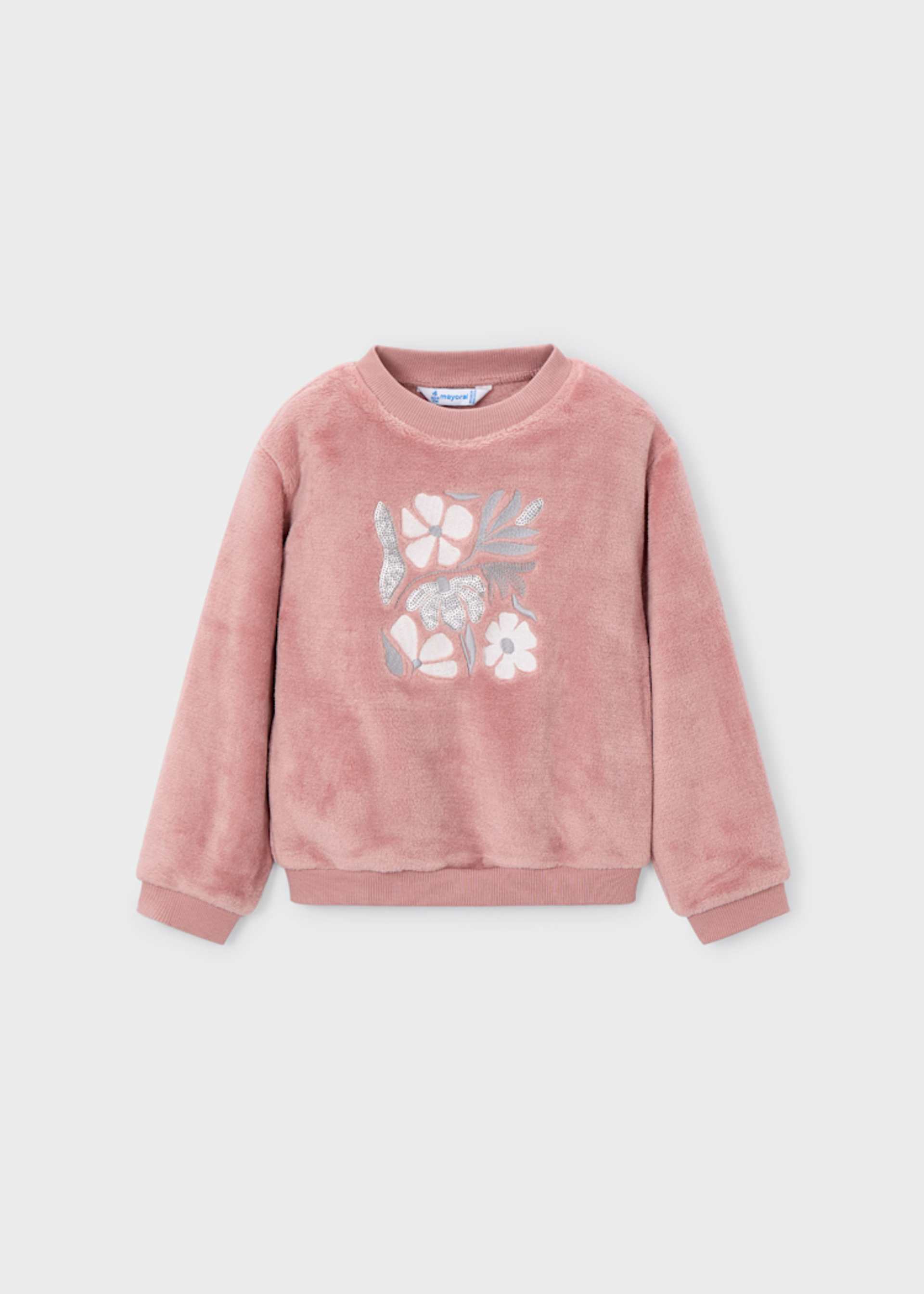 Sudadera pelo flores niña