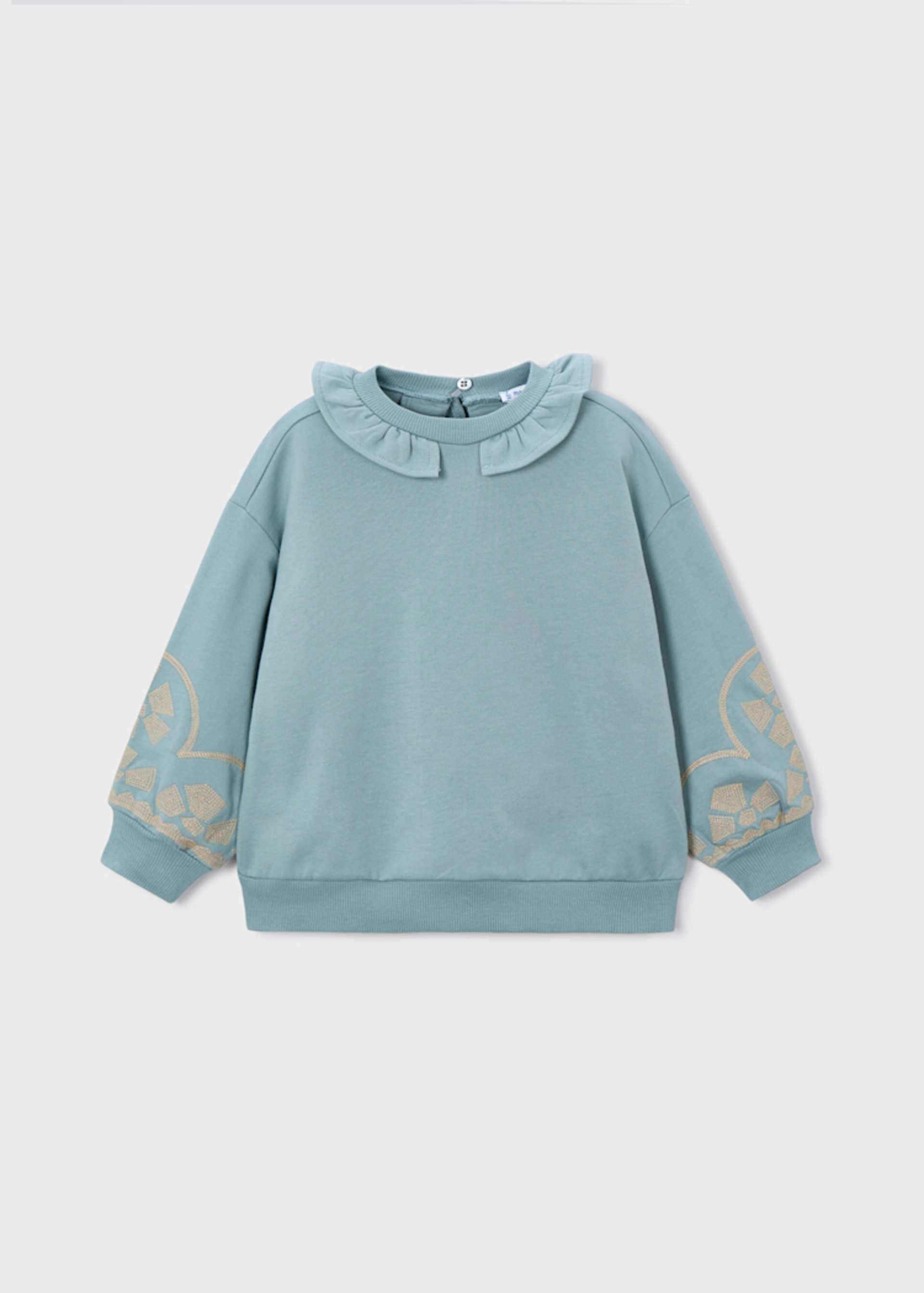 Sudadera cuello volante niña