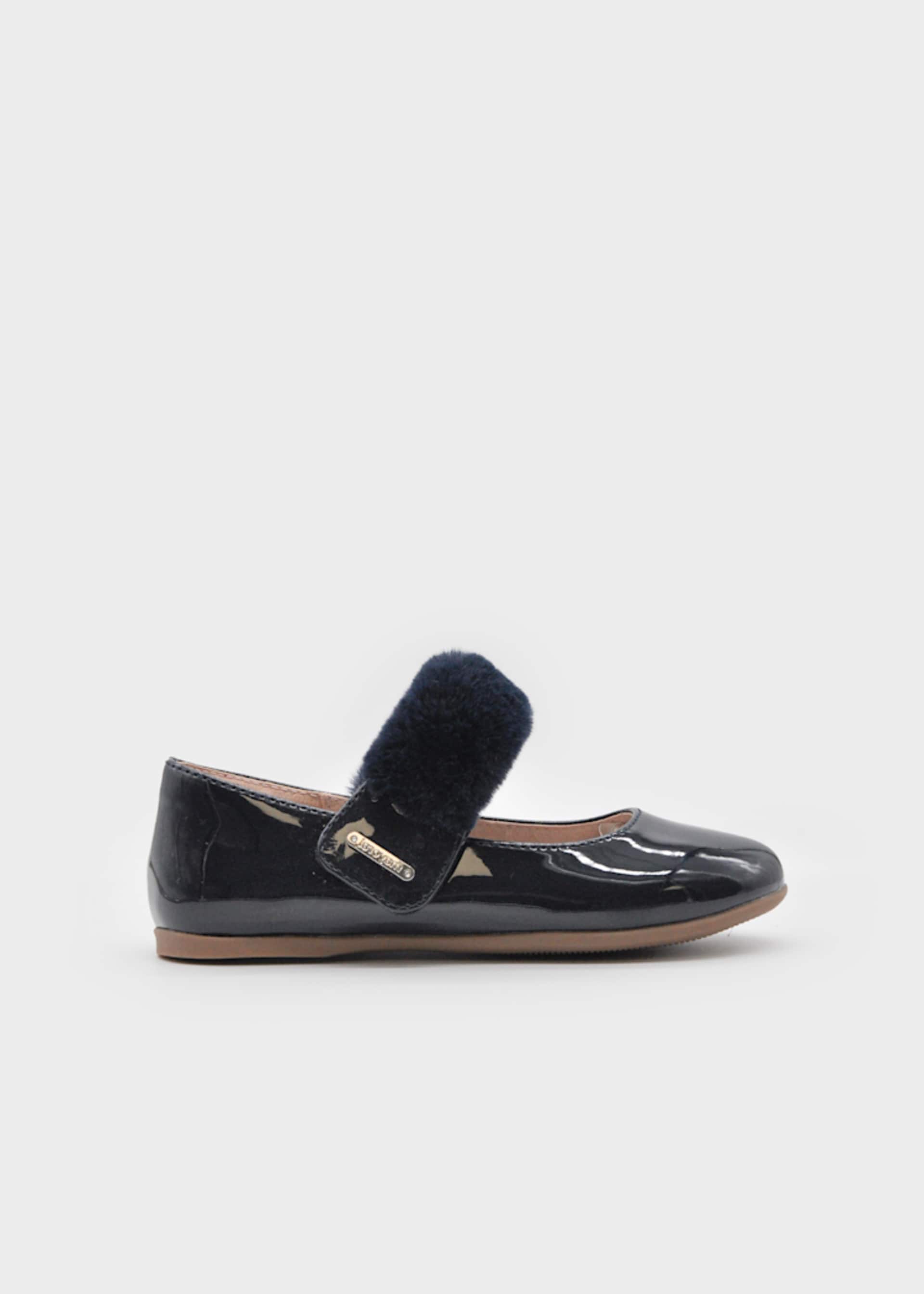 Lackleder Spangenschuhe Felldetail Mädchen