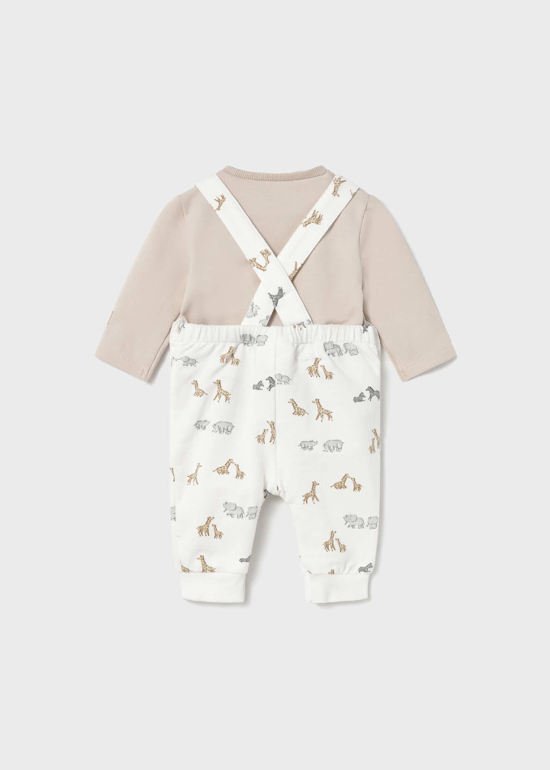 Conjunto peto estampado y playera recién nacido