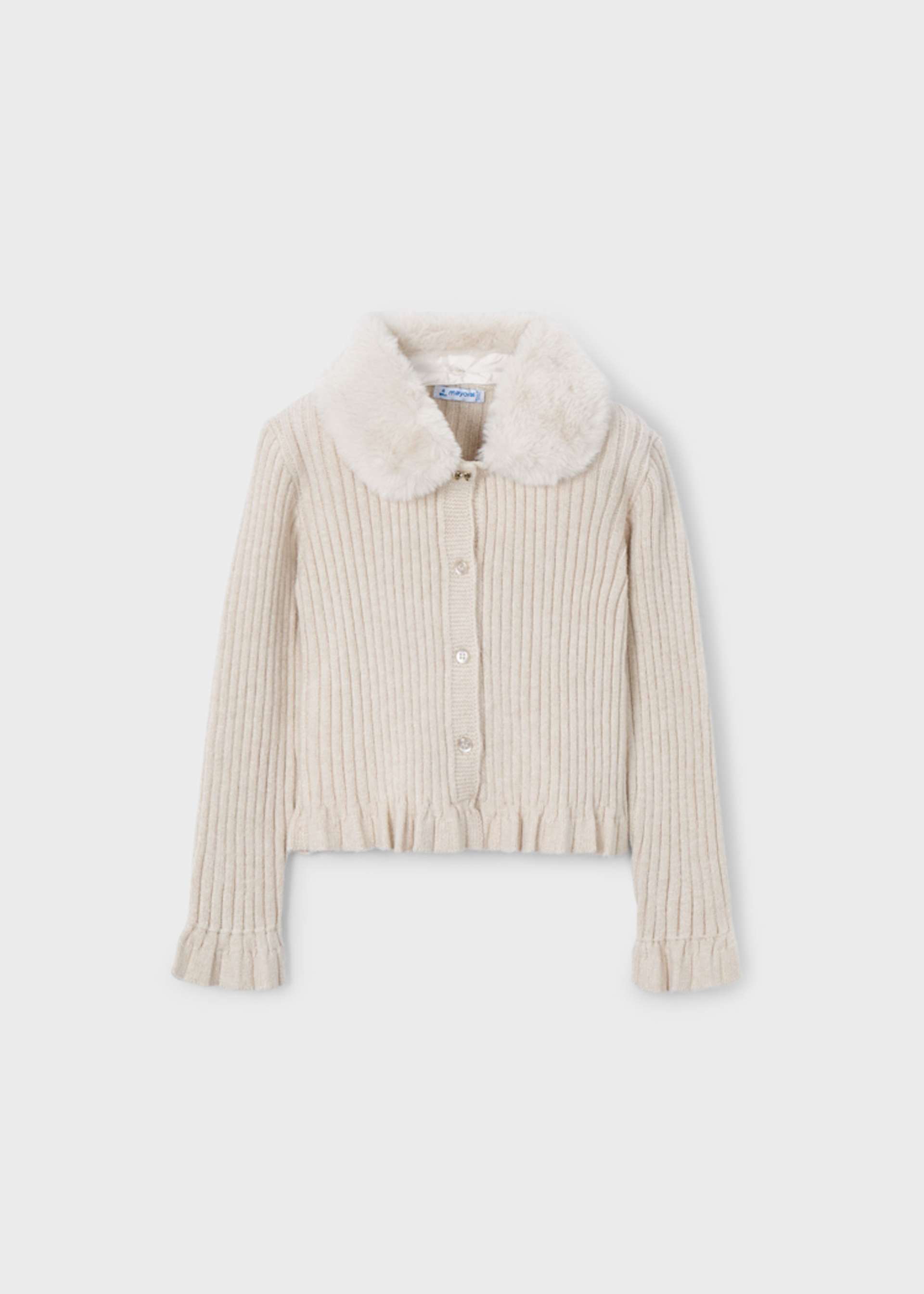 Cardigan col fourré fille
