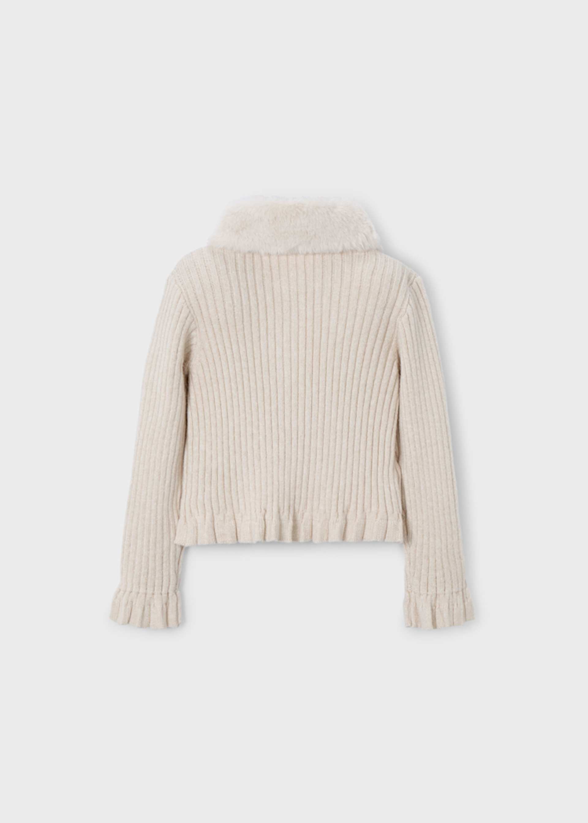 Strickjacke Fellkragen Mädchen